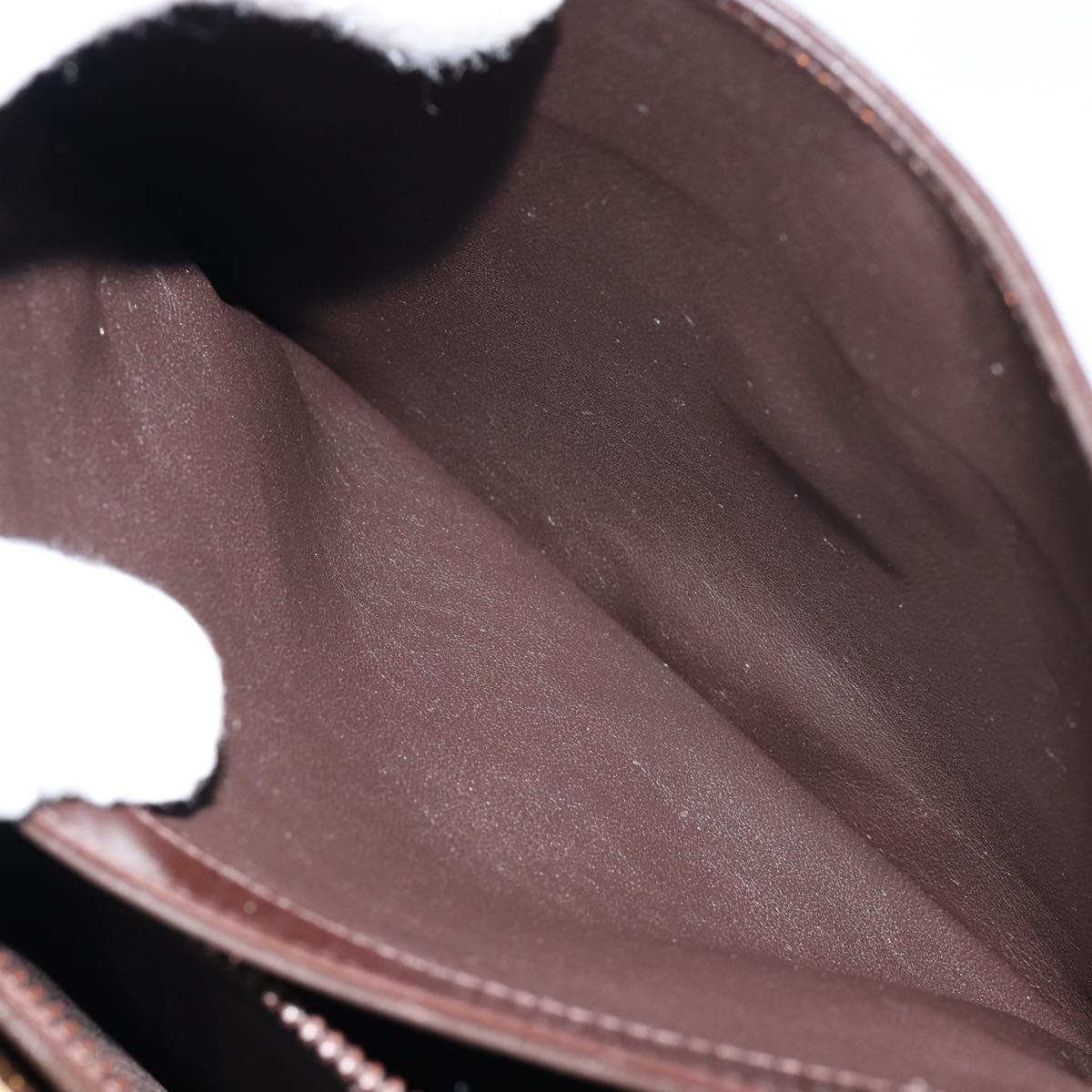 BALLY Hand Bag Leather Brown Gold Auth 154579