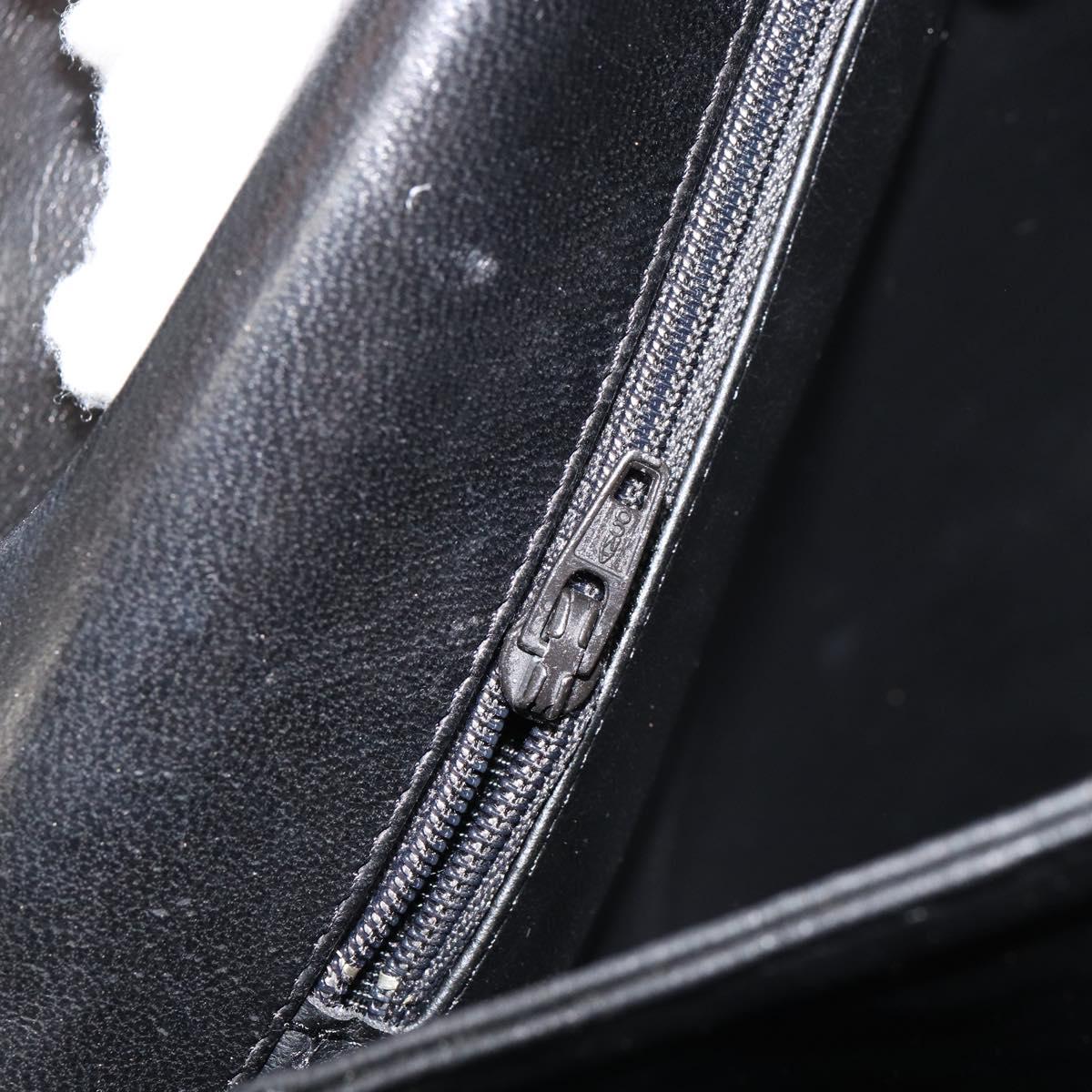 BALLY Quilted Hand Bag Leather Black gold Auth 154581