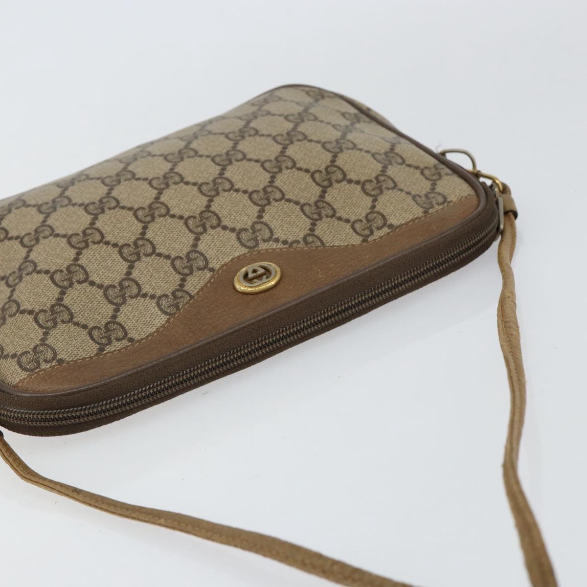 GUCCI GG Supreme Shoulder Bag PVC Beige Gold 97 02 068 Auth 154585