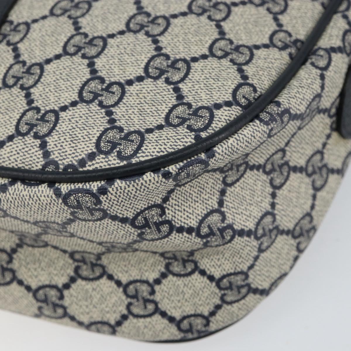 GUCCI GG Supreme Web Sherry Line Bag PVC Navy Gold 89 02 032 Auth 154586