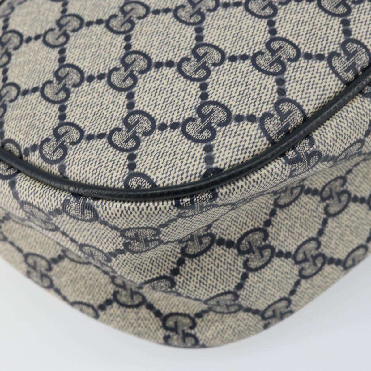 GUCCI GG Supreme Web Sherry Line Bag PVC Navy Gold 89 02 032 Auth 154586