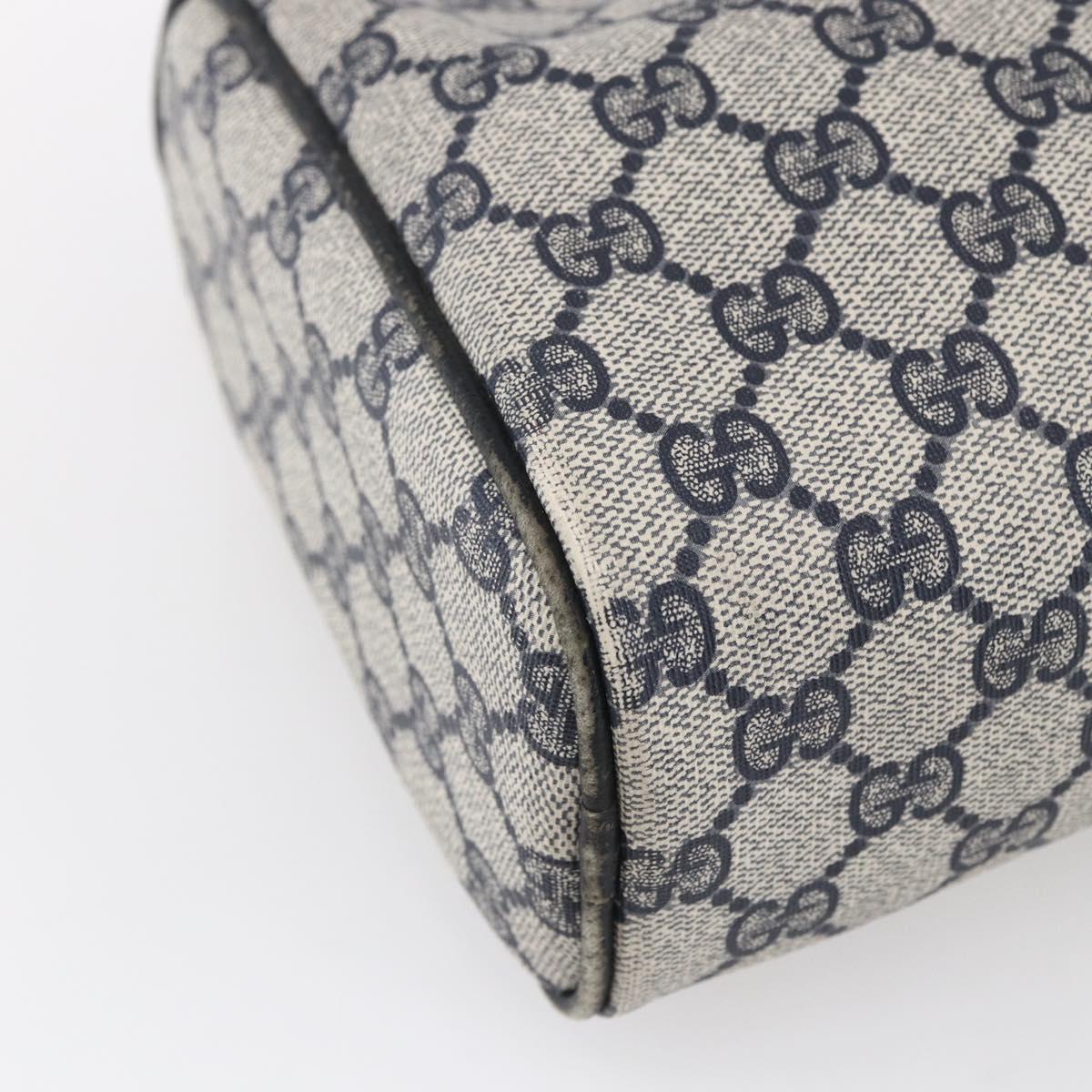 GUCCI GG Supreme Sherry Line Shoulder Bag PVC Navy Gold 010 378 Auth 154587