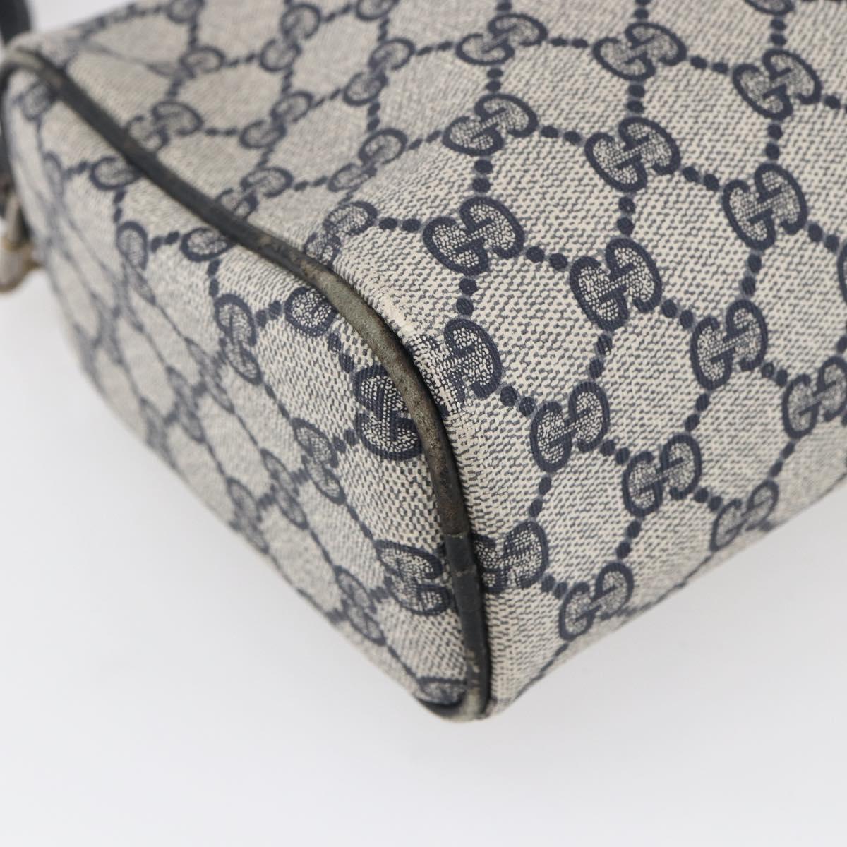 GUCCI GG Supreme Sherry Line Shoulder Bag PVC Navy Gold 010 378 Auth 154587