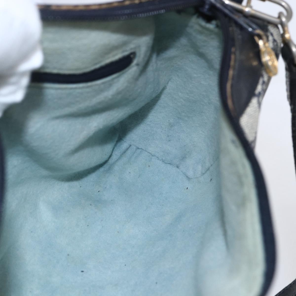 GUCCI GG Supreme Sherry Line Shoulder Bag PVC Navy Gold 010 378 Auth 154587