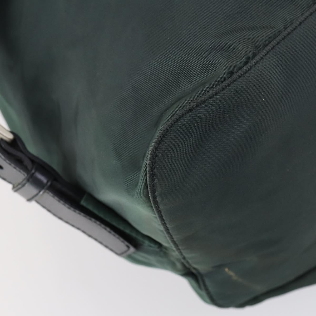 PRADA Backpack Nylon Green Silver Auth 154589