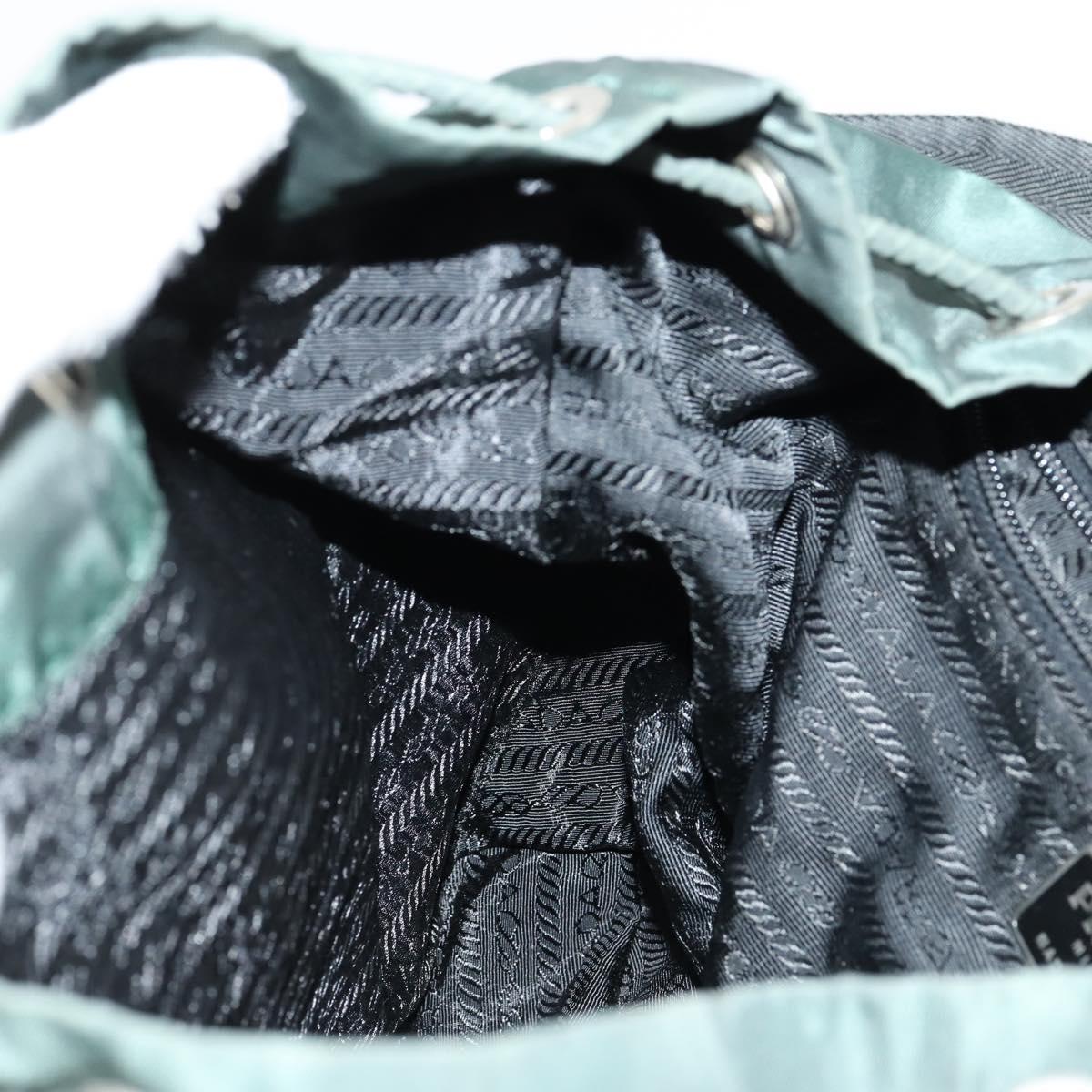 PRADA Backpack Nylon Green Silver Auth 154589