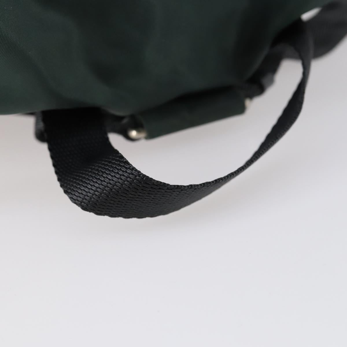 PRADA Backpack Nylon Green Silver Auth 154589