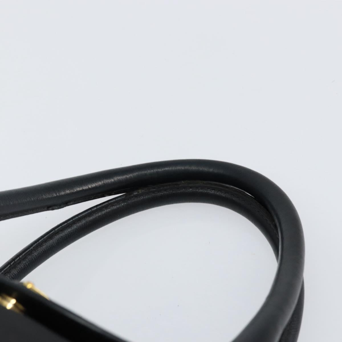 PRADA Hand Bag Nylon Black Gold Auth 154590