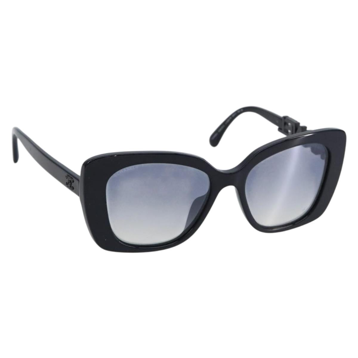 CHANEL Square Shape Eyewear Sunglasses plastic Navy 5422-B-A CC Auth 154595V