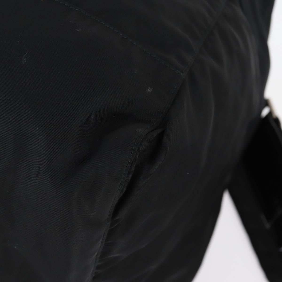 PRADA Boston Bag Nylon 2way Black Silver Auth 154610