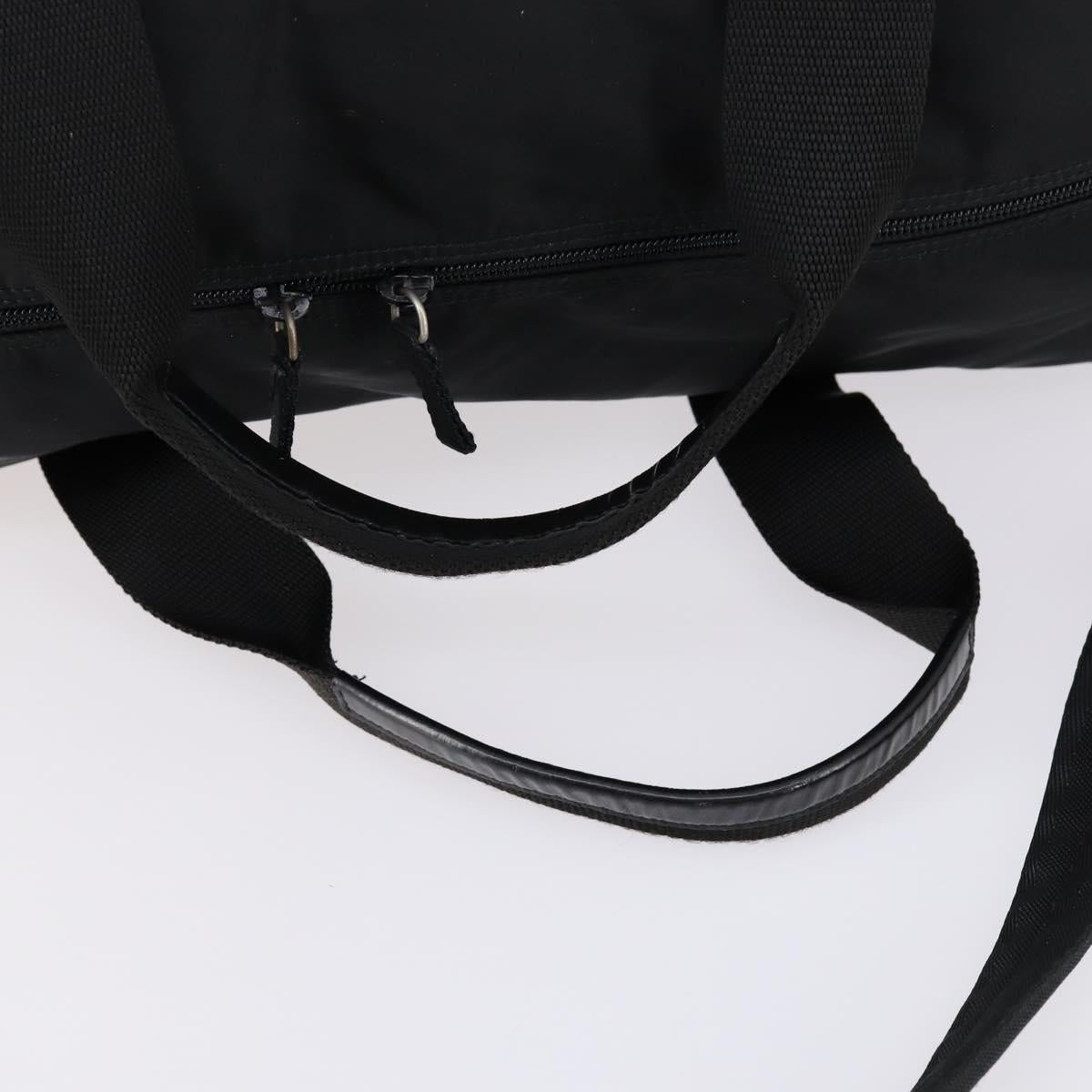 PRADA Boston Bag Nylon 2way Black Silver Auth 154610