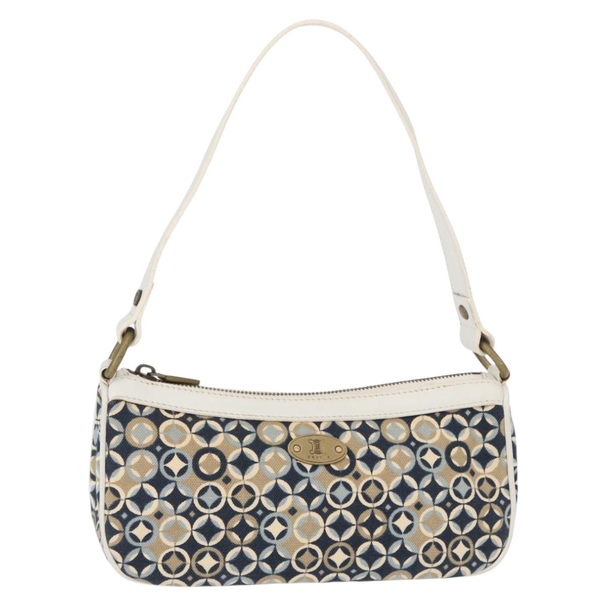 CELINE Accessory Pouch Canvas Navy Auth 154611