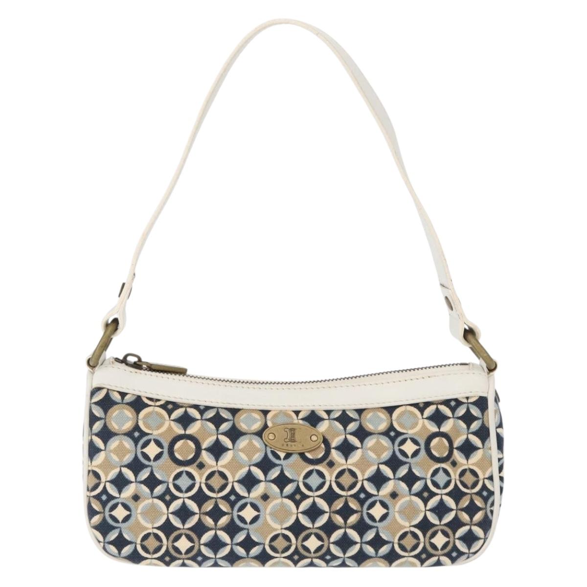 CELINE Accessory Pouch Canvas Navy Auth 154611