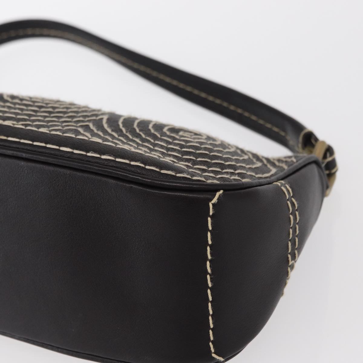 CELINE Accessory Pouch Canvas Brown Auth 154612V