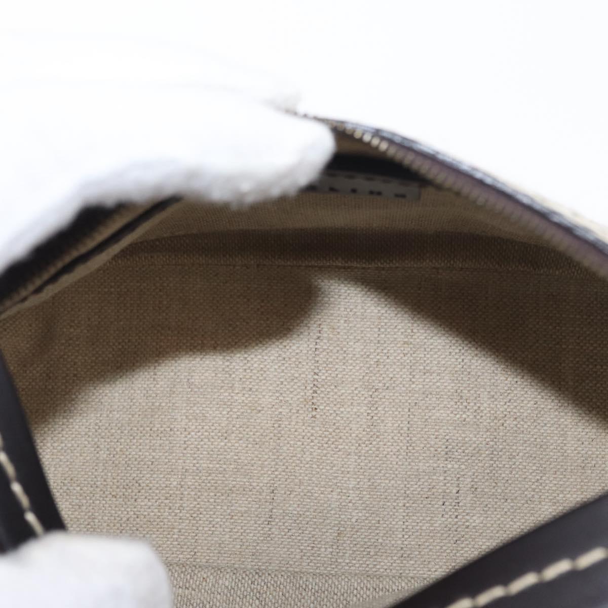 CELINE Accessory Pouch Canvas Brown Auth 154612V