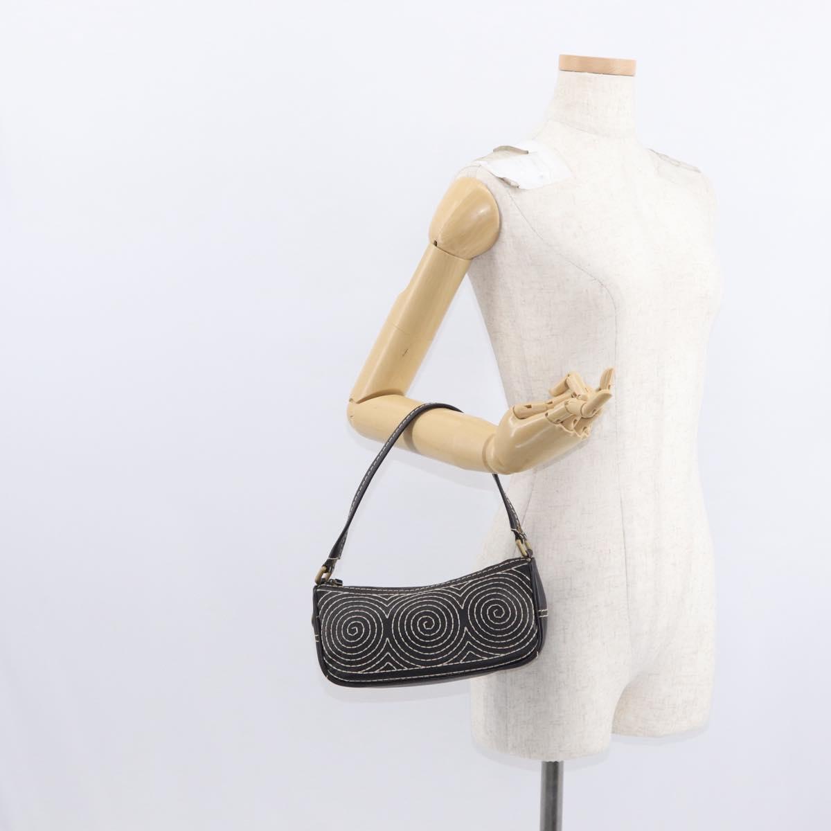 CELINE Accessory Pouch Canvas Brown Auth 154612V