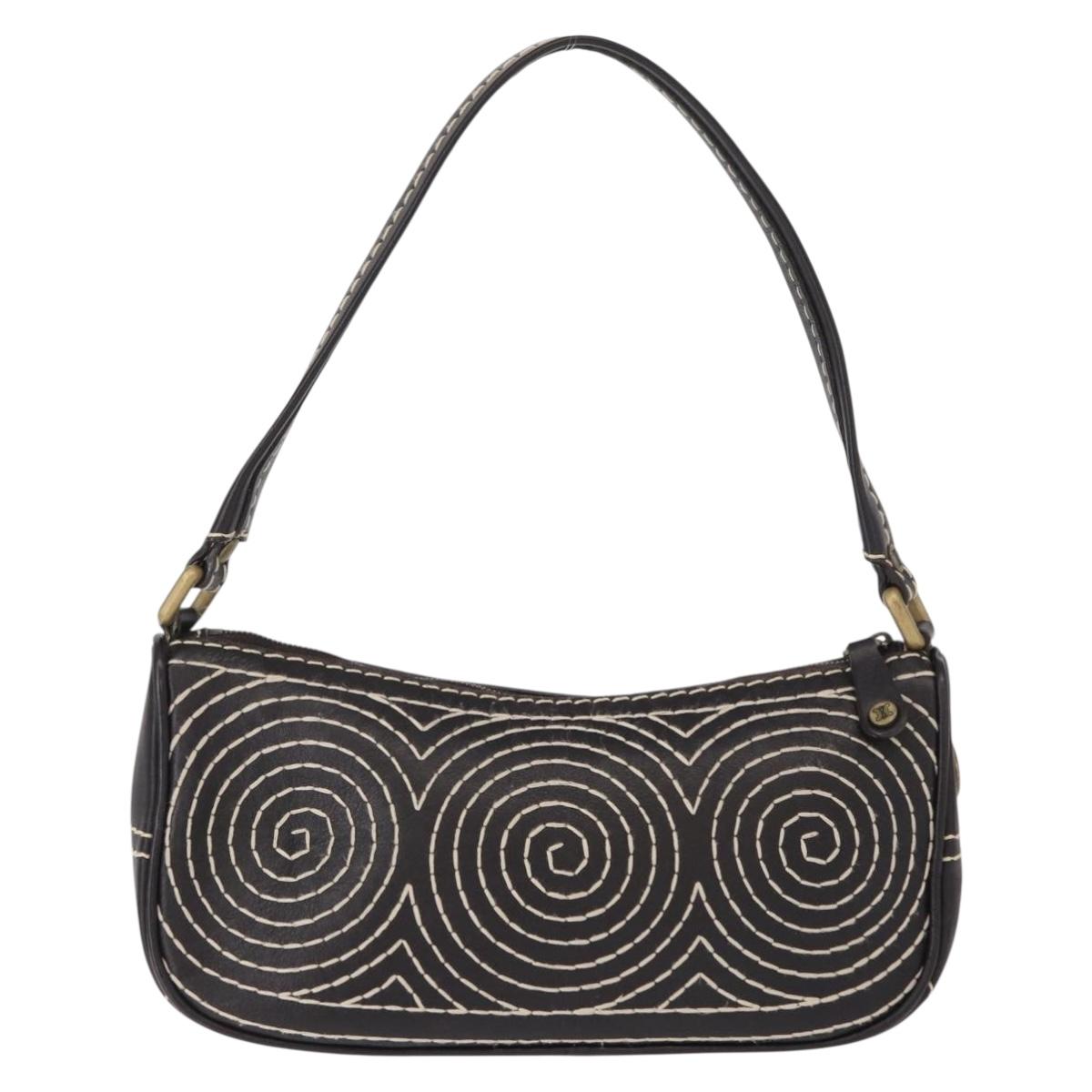 CELINE Accessory Pouch Canvas Brown Auth 154612V