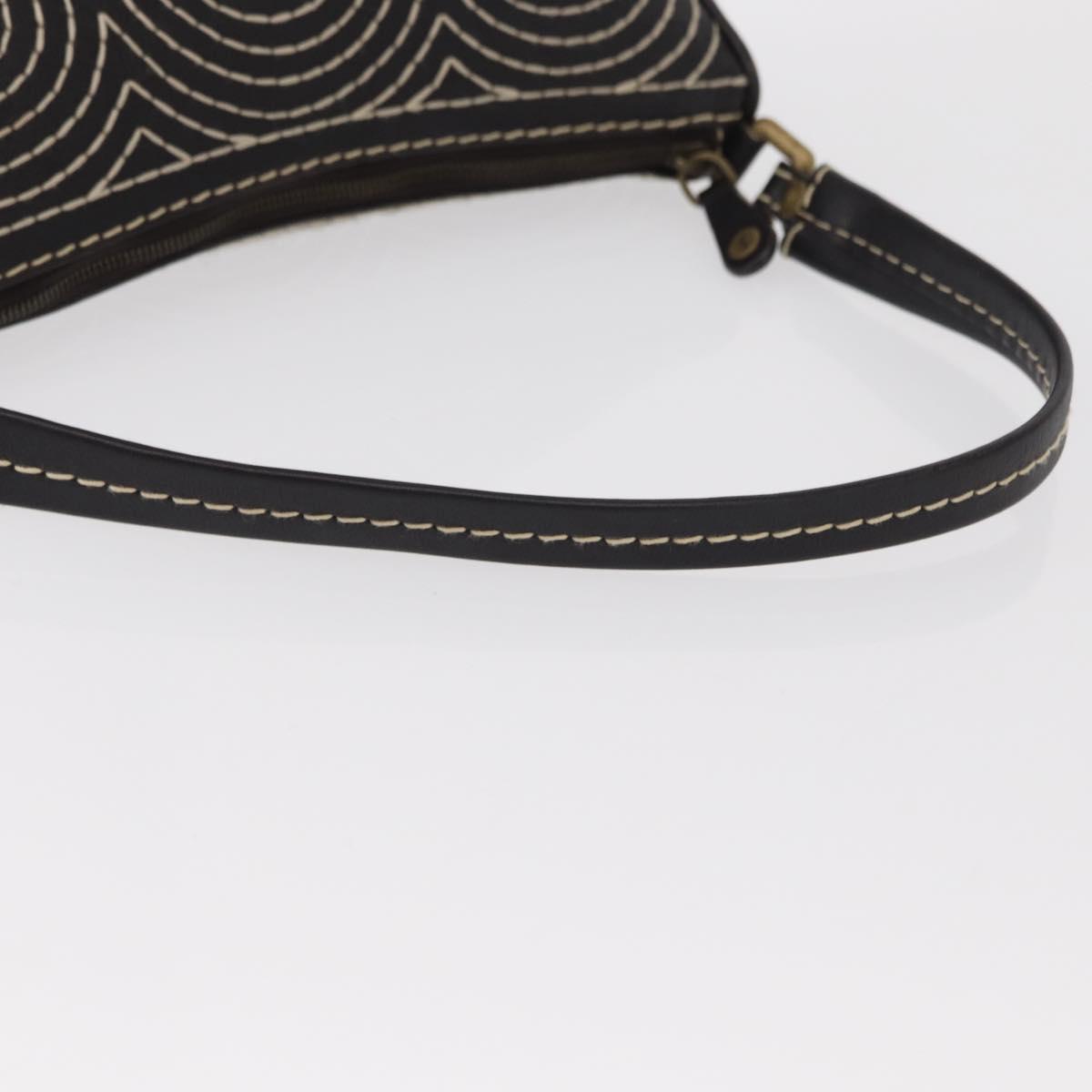 CELINE Accessory Pouch Canvas Brown Auth 154612V