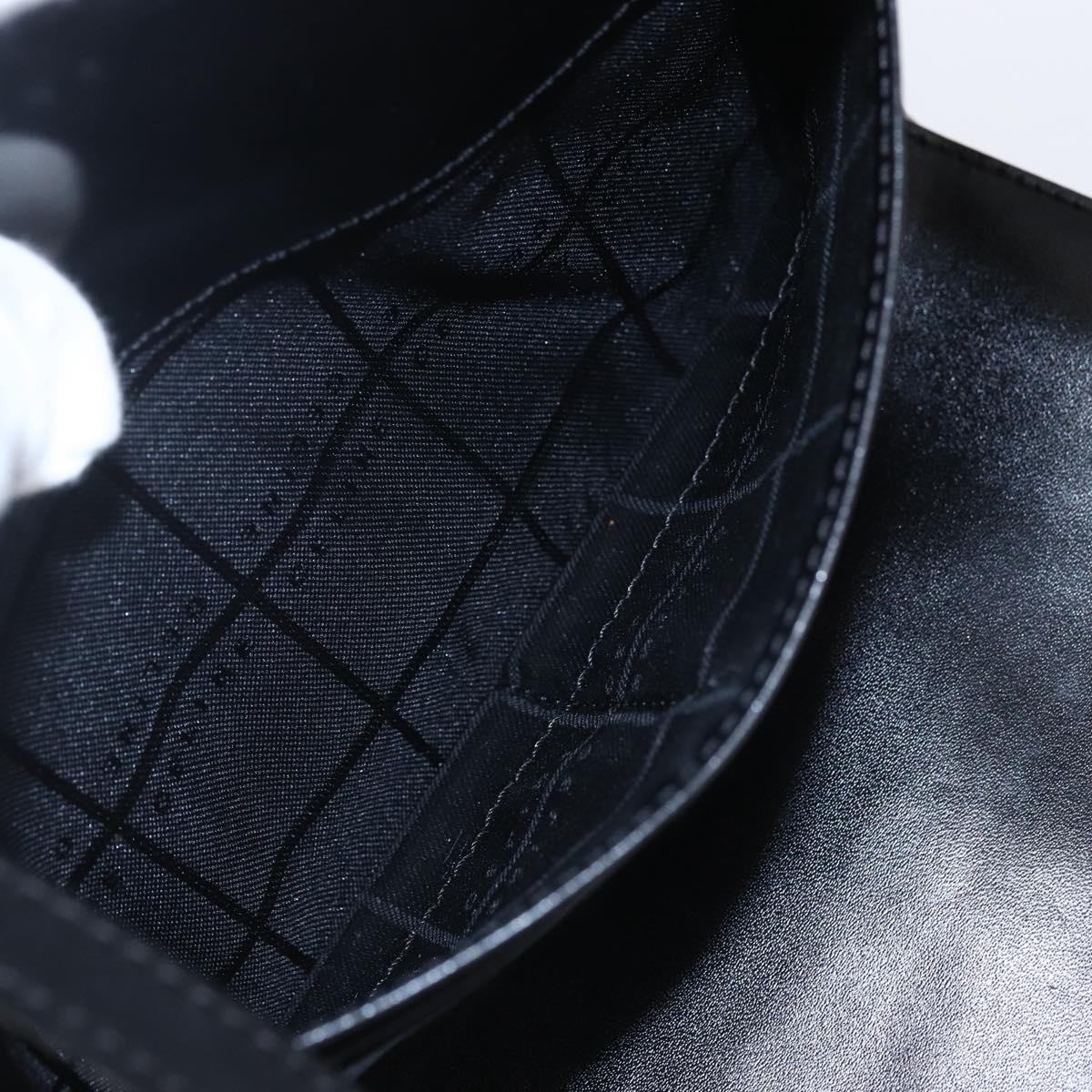 CELINE Macadam Canvas Shoulder Bag PVC Leather Black Gold Auth 154614