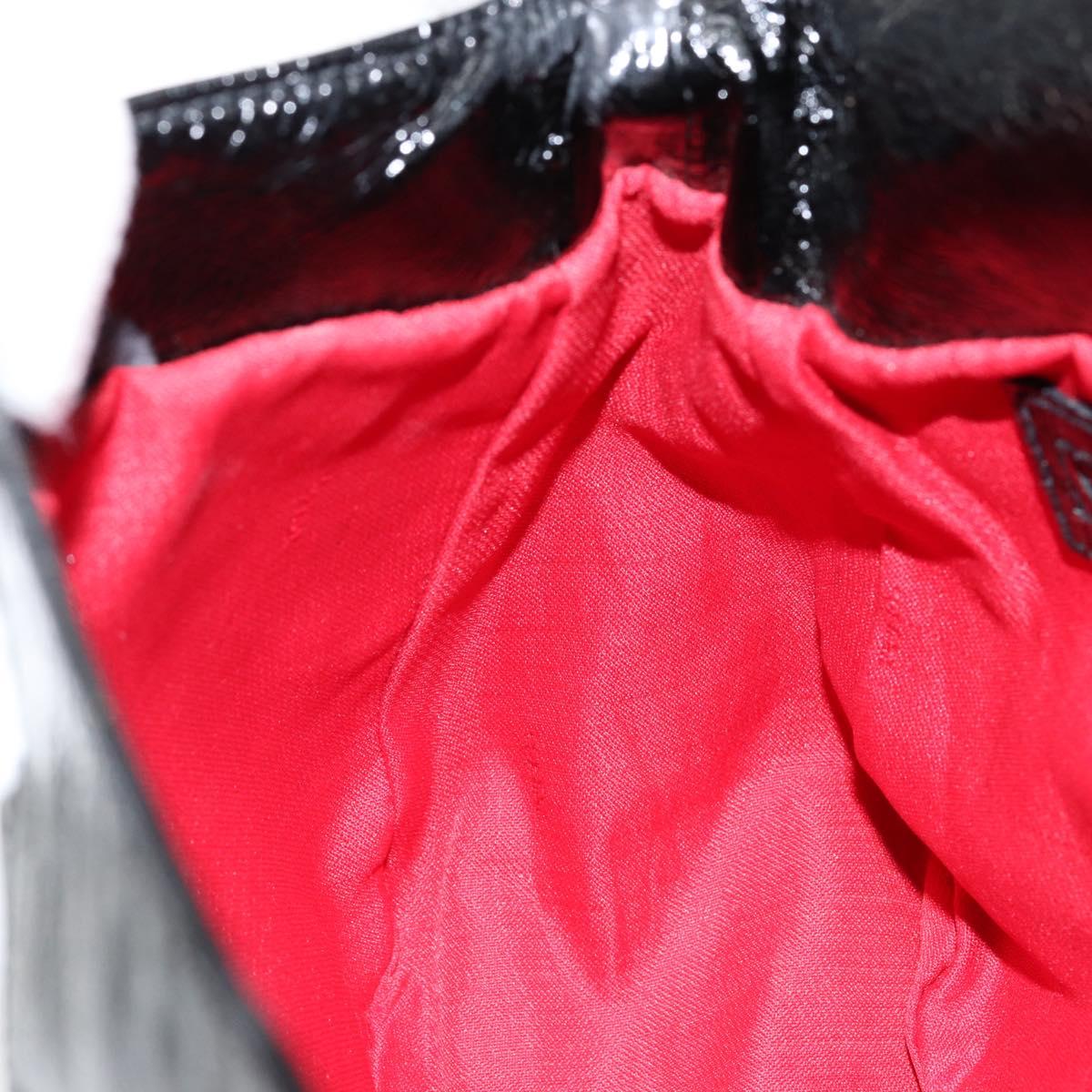 FENDI Shoulder Bag Leather Black Gold Auth 154618