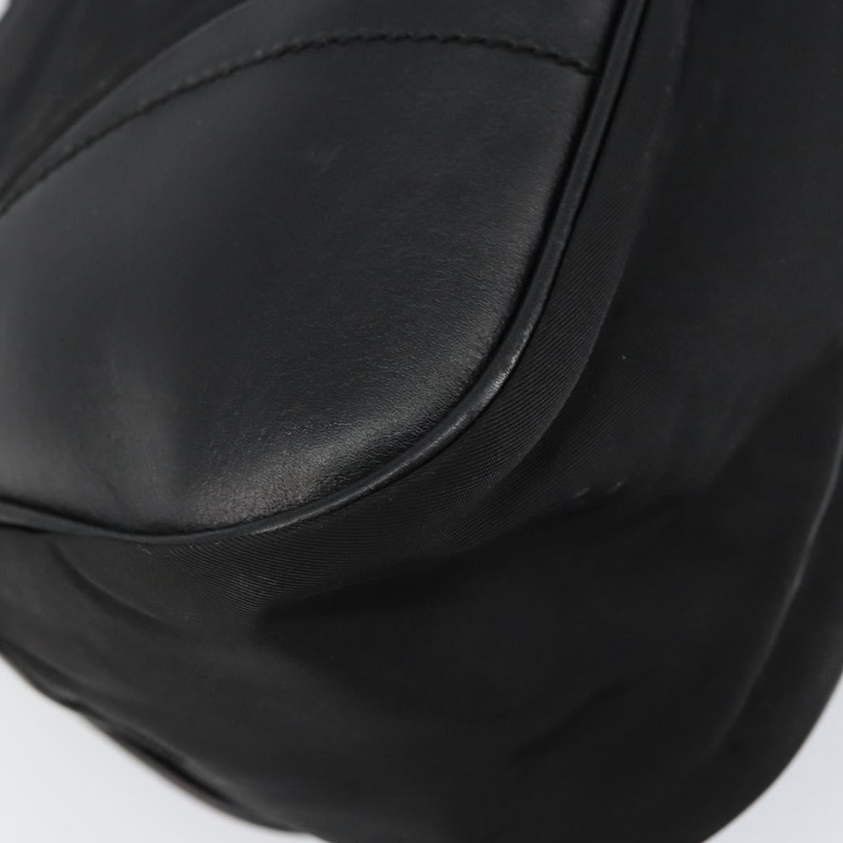 PRADA Shoulder Bag Leather Black Silver Auth 154624