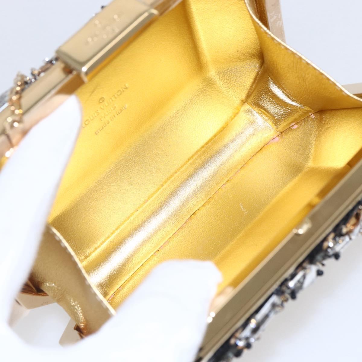 LOUIS VUITTON Beads Minodiere Shoulder Bag metal Gold LV Auth 154628SM