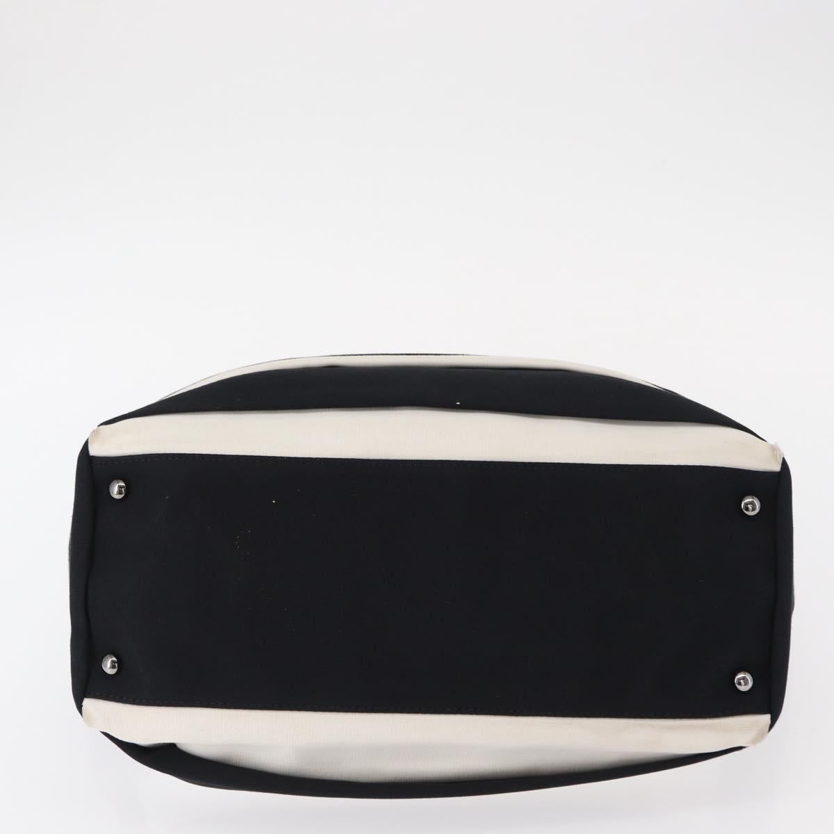 CHANEL 2.55 Chain Shoulder Bag Nylon Black Silver CC Auth 154629