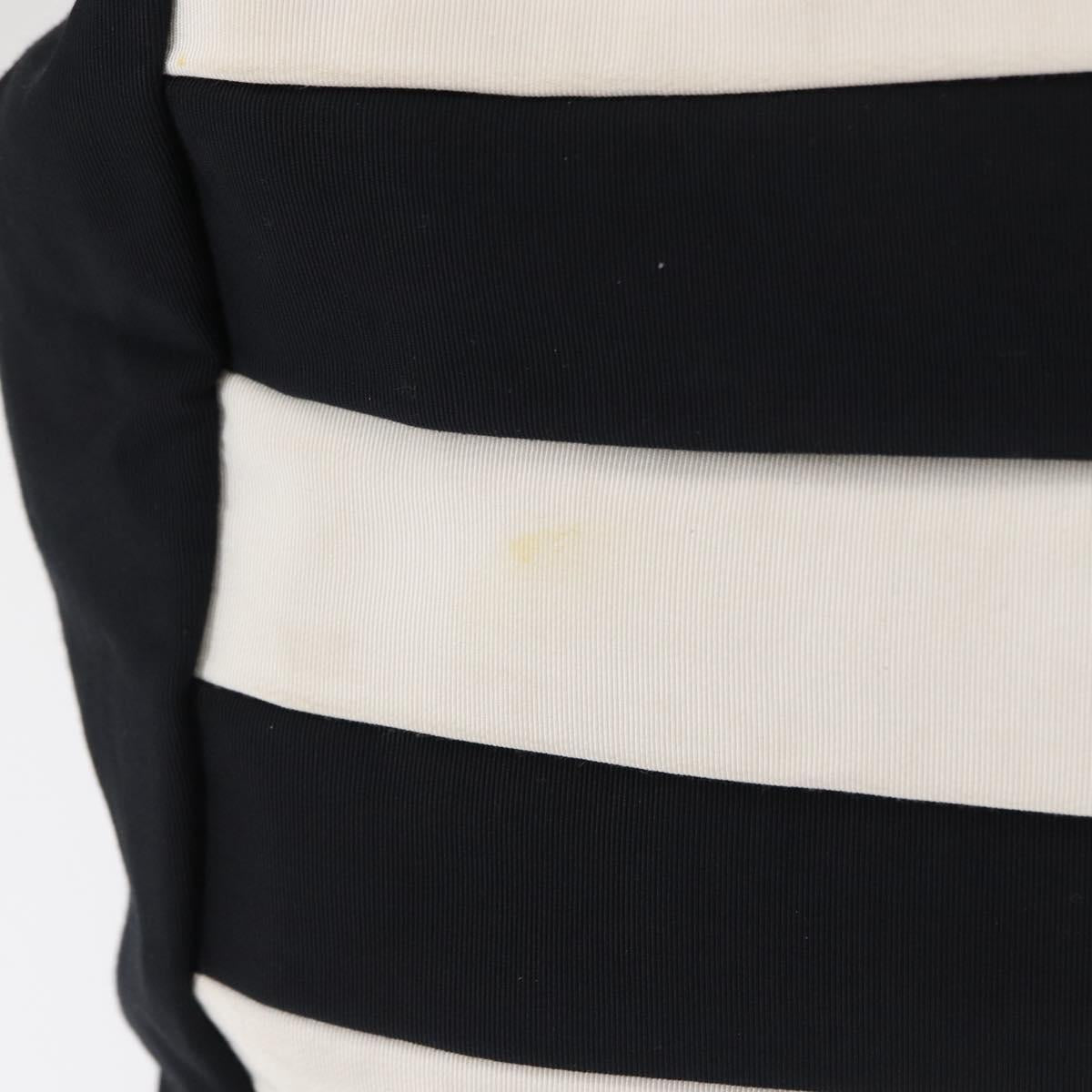 CHANEL 2.55 Chain Shoulder Bag Nylon Black Silver CC Auth 154629