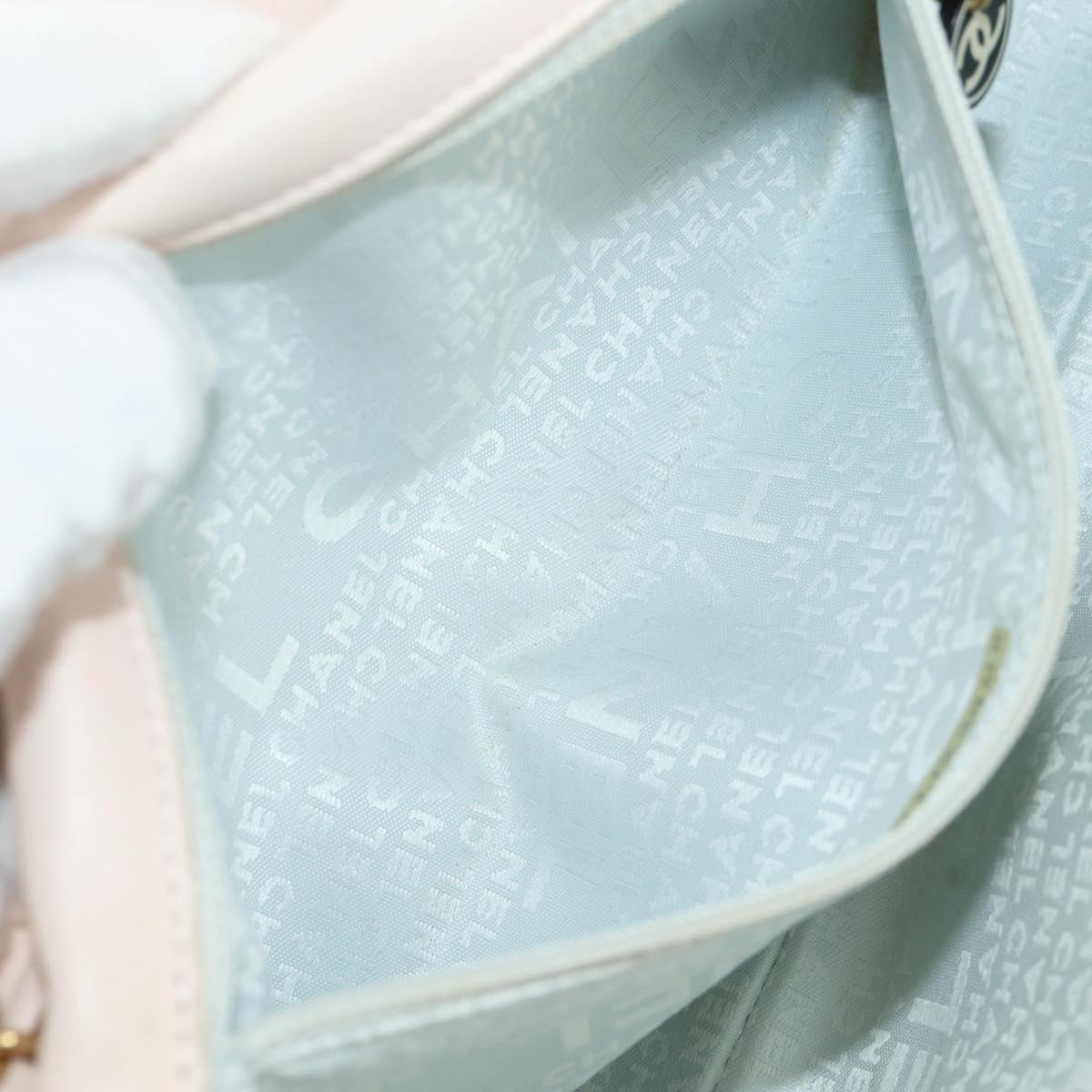 CHANEL Chain Shoulder Bag Satin Pink Gold CC Auth 154632V