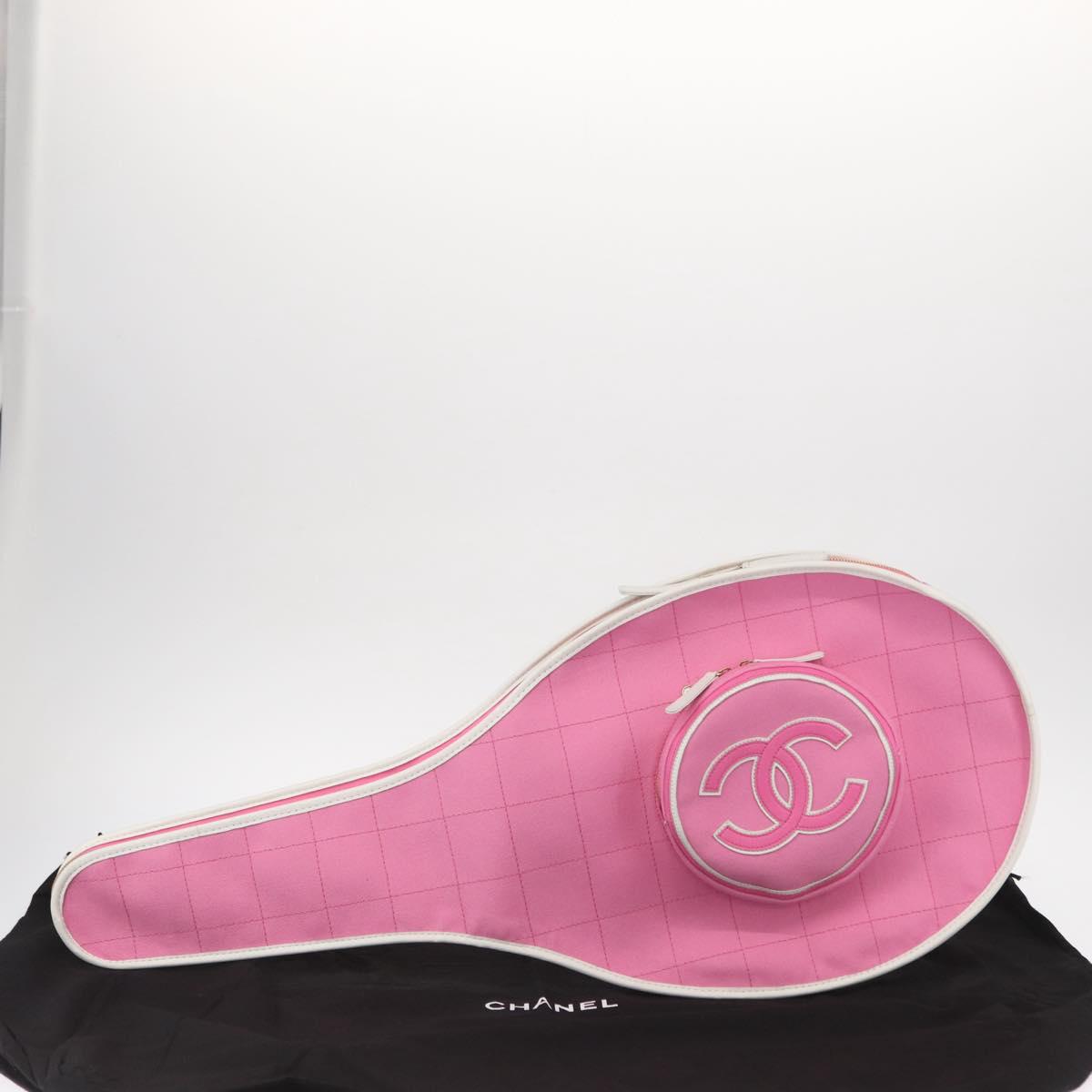 CHANEL Racket case Canvas Pink CC Auth 154633SM