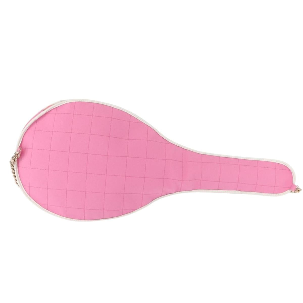 CHANEL Racket case Canvas Pink CC Auth 154633SM