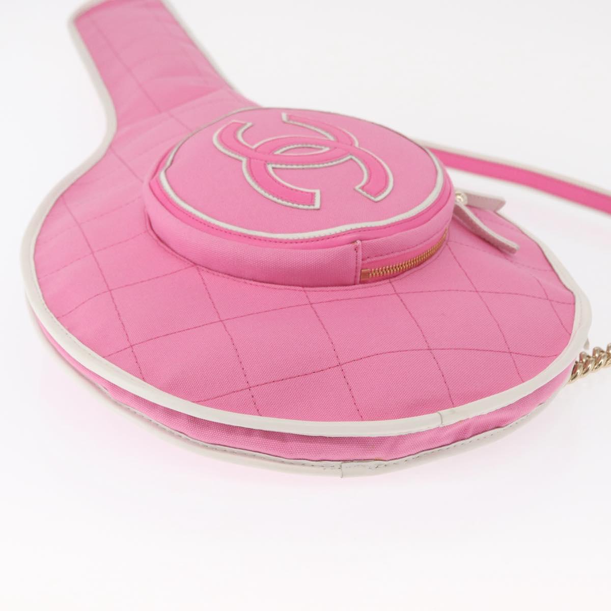 CHANEL Racket case Canvas Pink CC Auth 154633SM