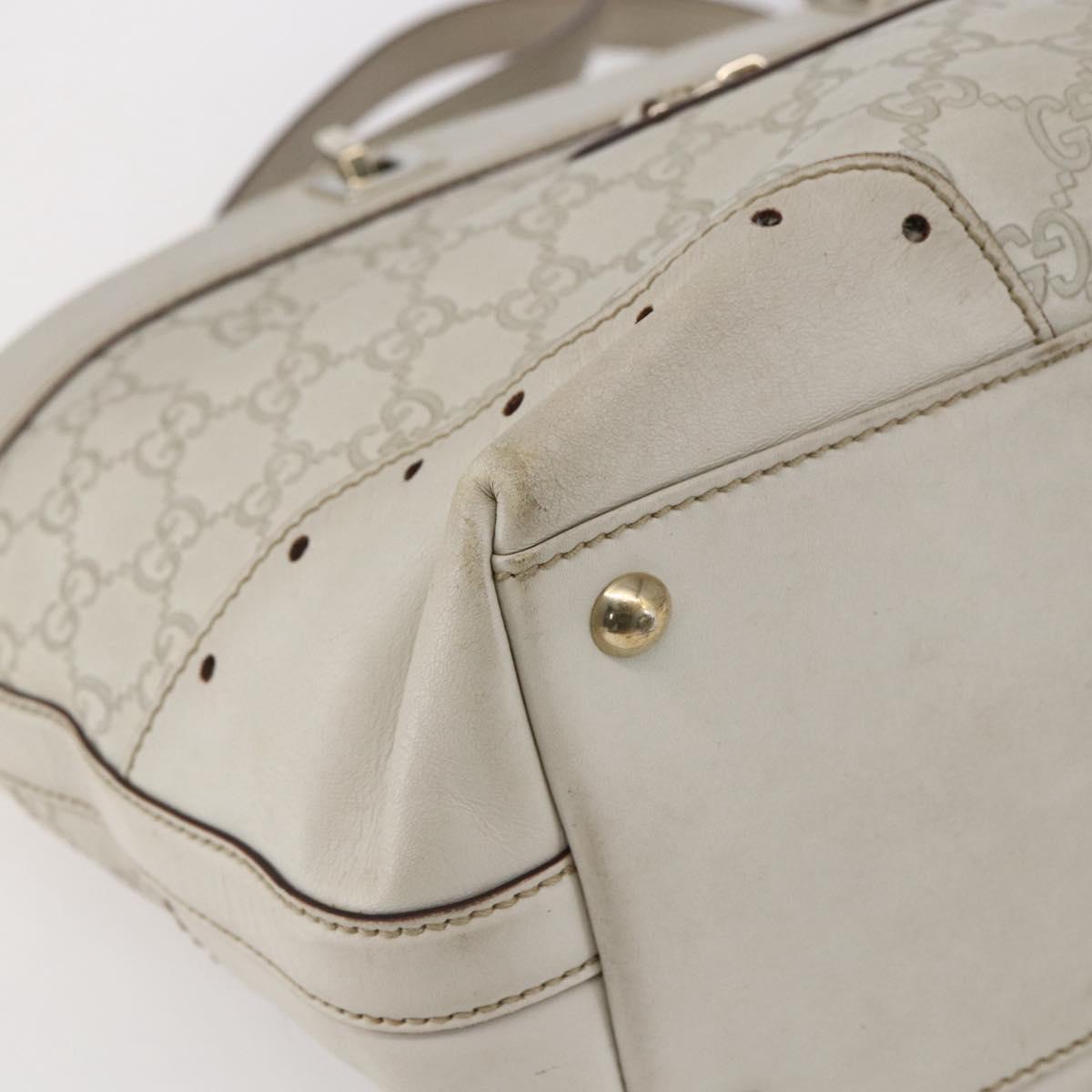 GUCCI GG Canvas Guccissima Tote Bag Leather Ivory Gold 145998 Auth 154640