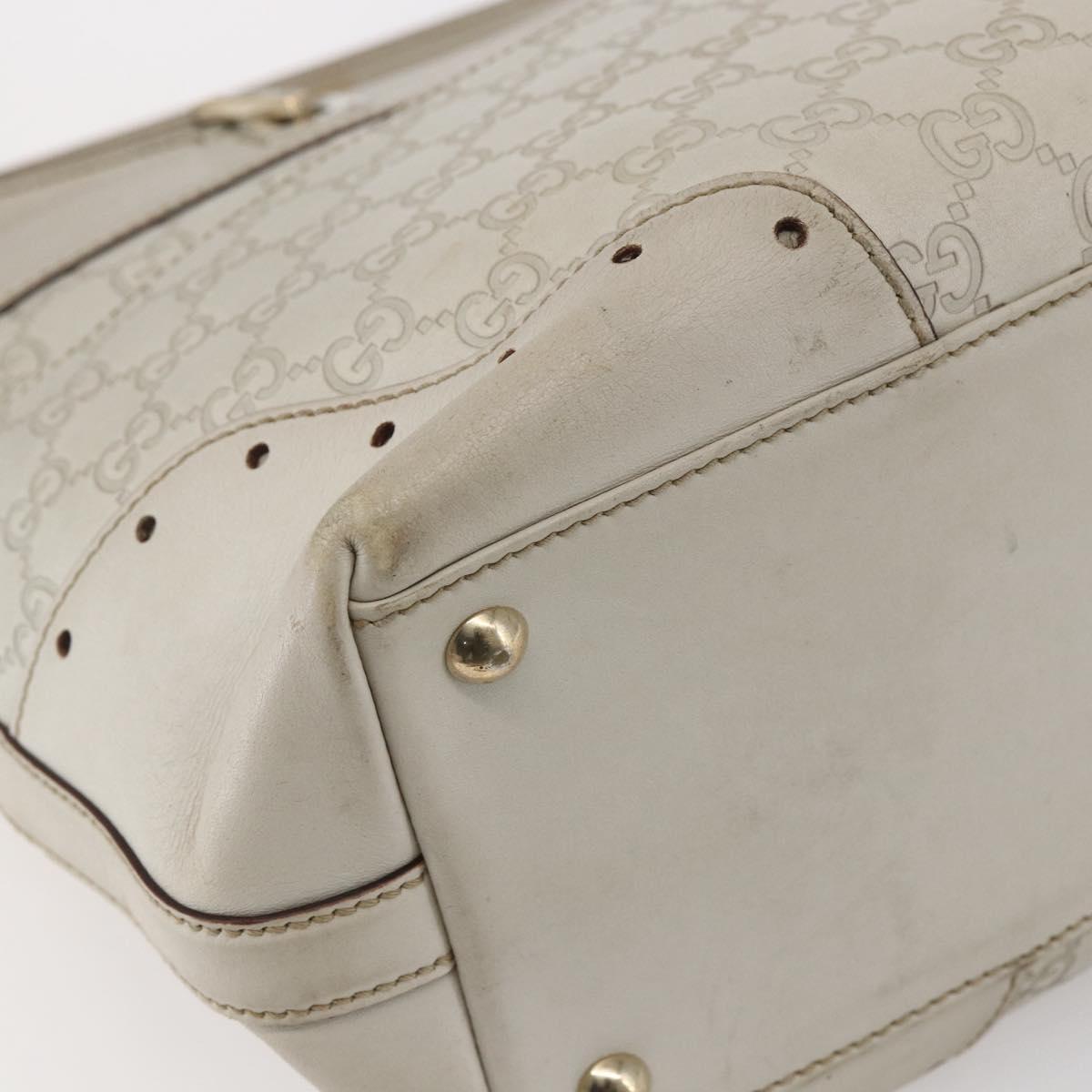 GUCCI GG Canvas Guccissima Tote Bag Leather Ivory Gold 145998 Auth 154640