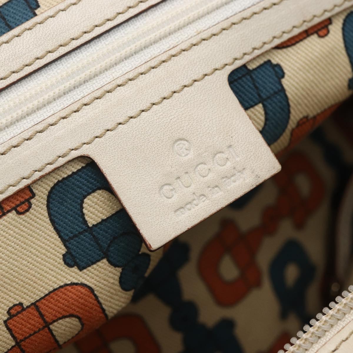 GUCCI GG Canvas Guccissima Tote Bag Leather Ivory Gold 145998 Auth 154640