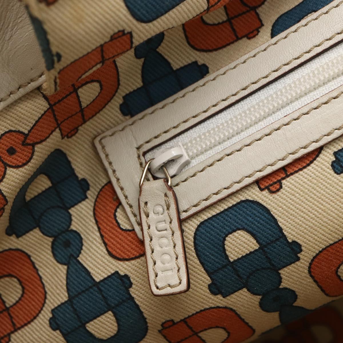 GUCCI GG Canvas Guccissima Tote Bag Leather Ivory Gold 145998 Auth 154640