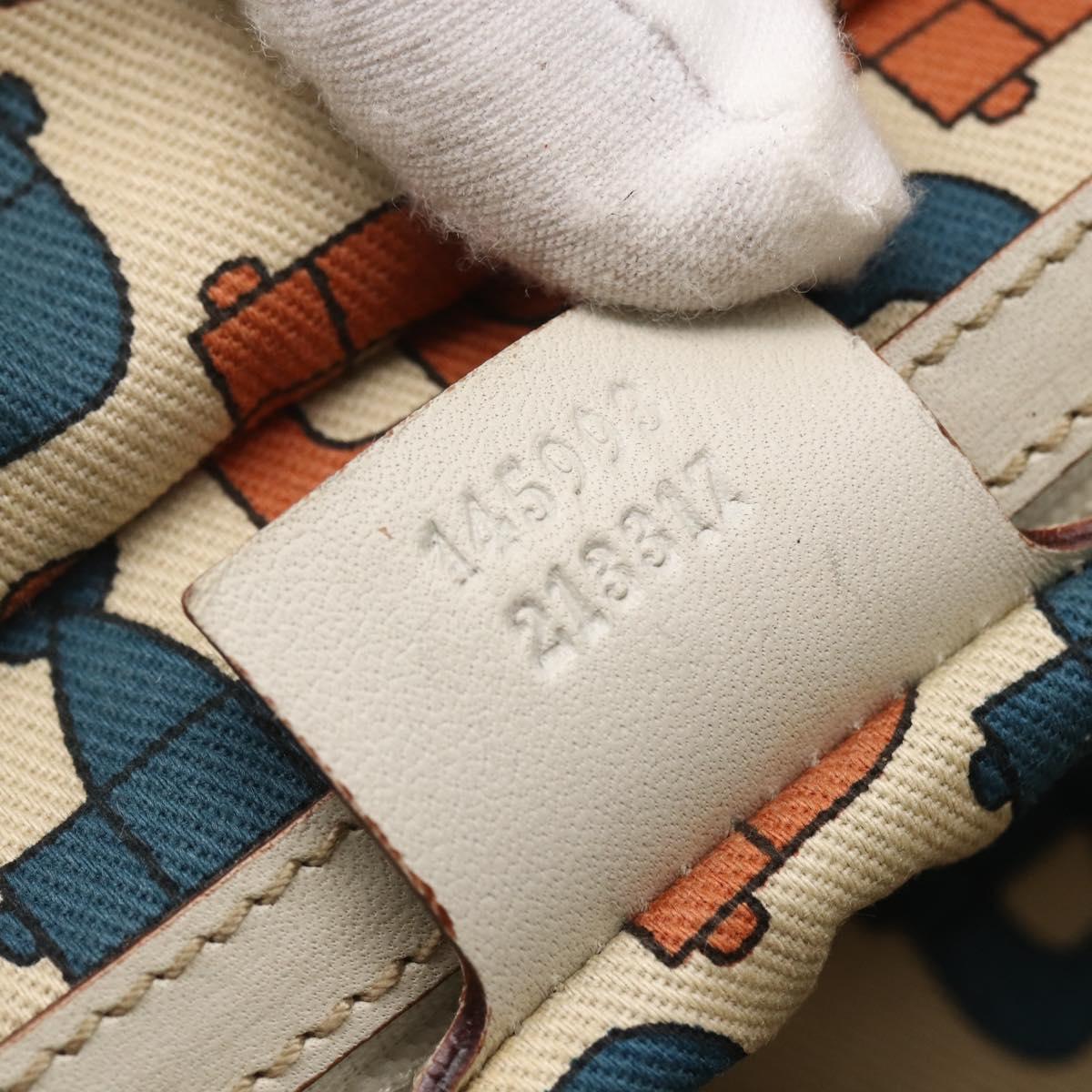 GUCCI GG Canvas Guccissima Tote Bag Leather Ivory Gold 145998 Auth 154640