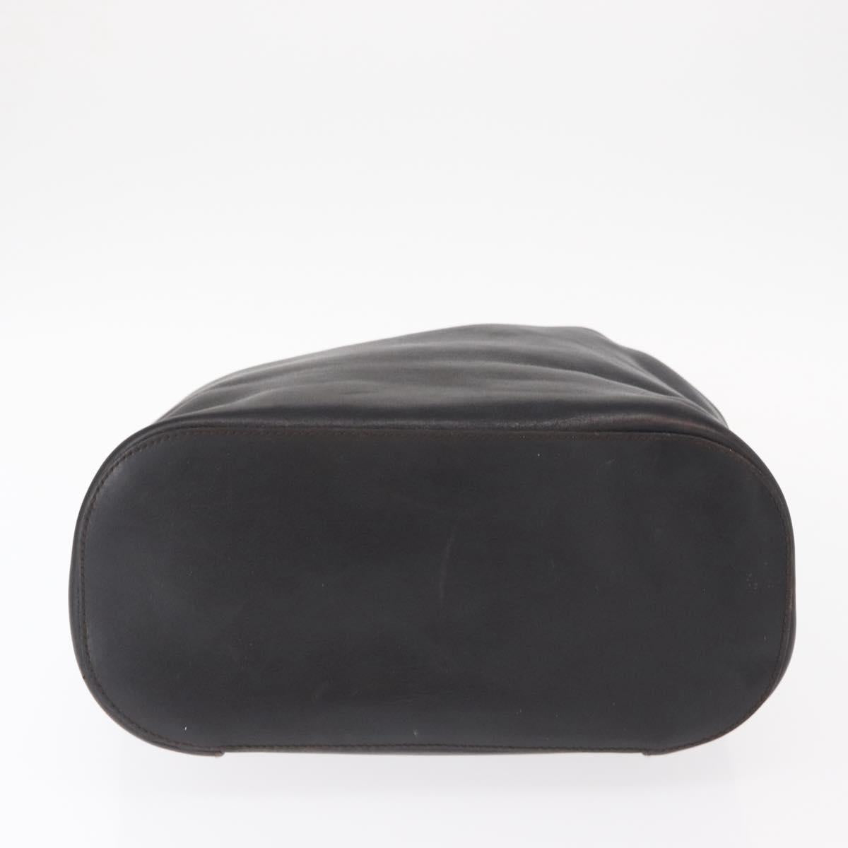 GUCCI Hand Bag Leather Black Silver 001 3738 Auth 154641