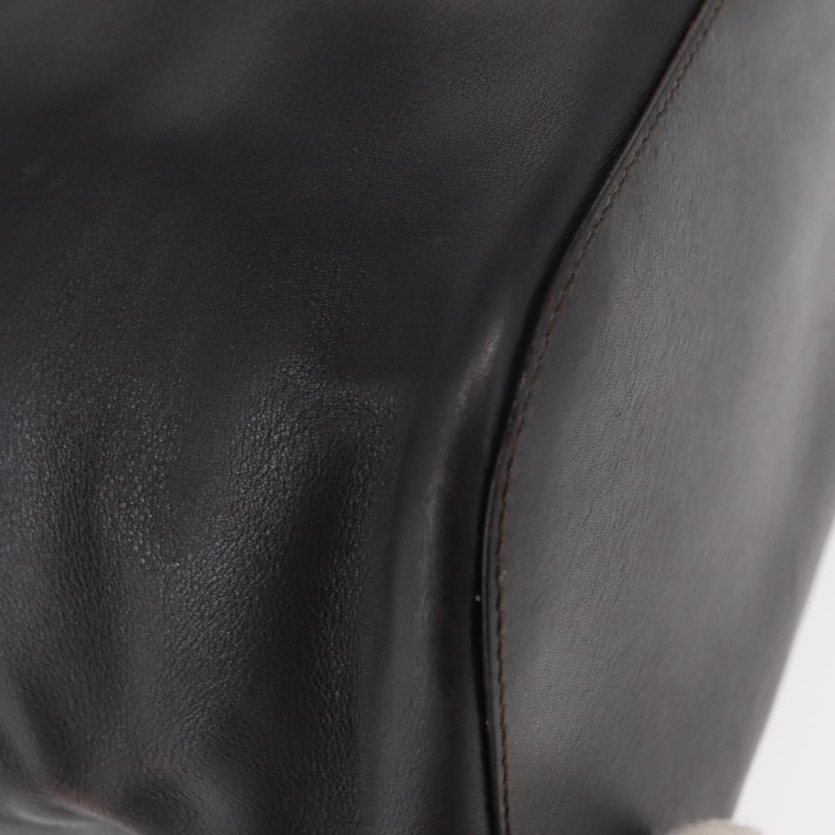 GUCCI Hand Bag Leather Black Silver 001 3738 Auth 154641