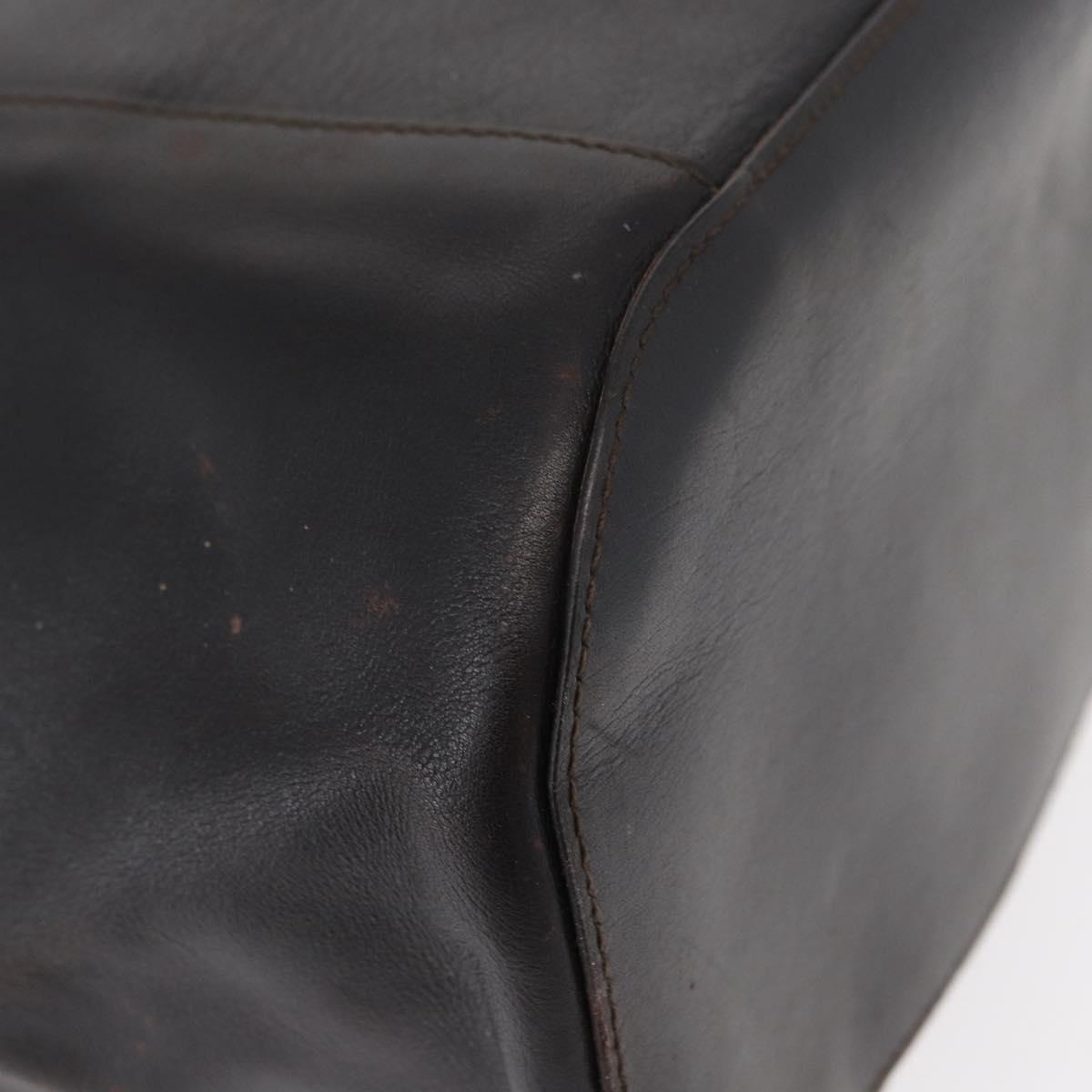 GUCCI Hand Bag Leather Black Silver 001 3738 Auth 154641