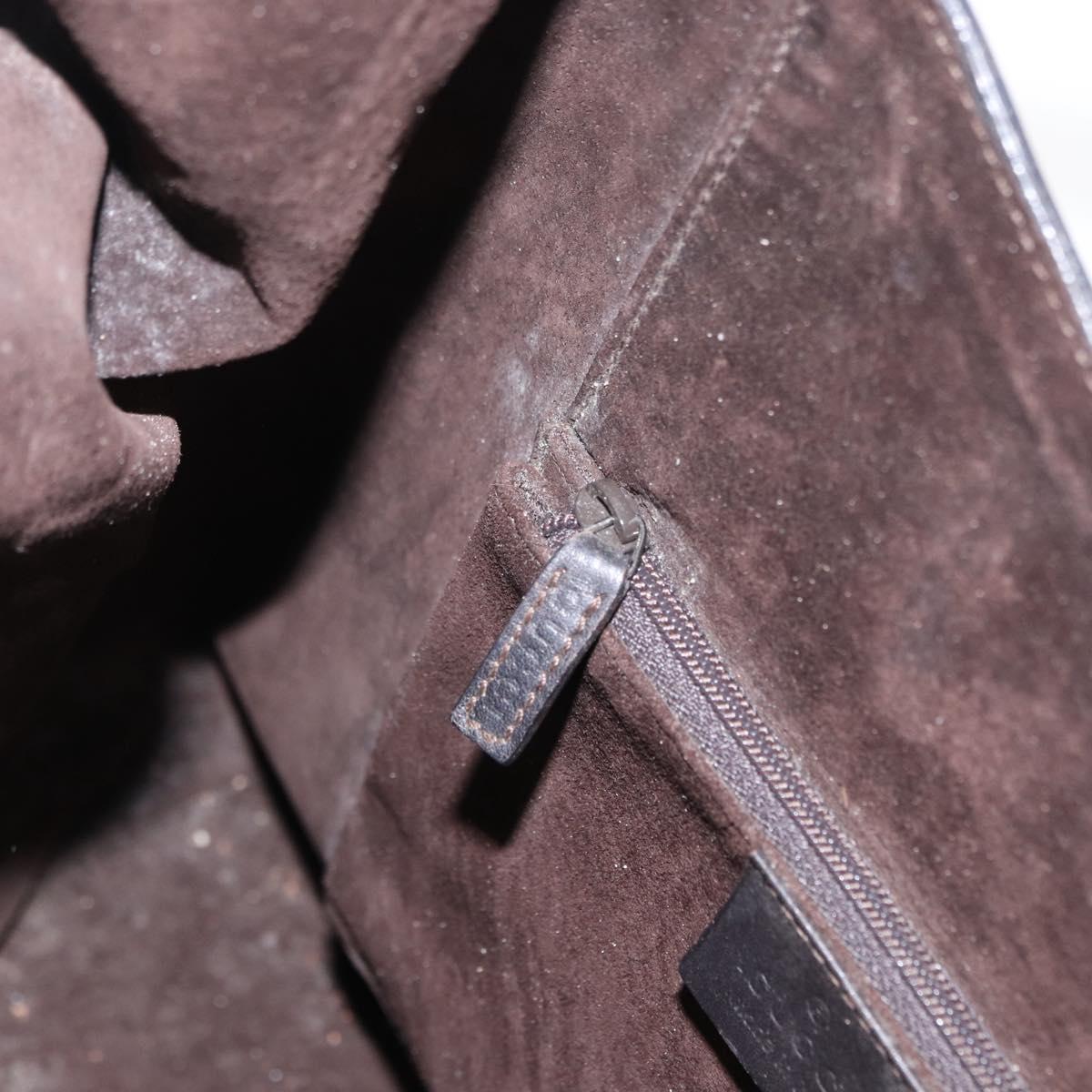 GUCCI Hand Bag Leather Black Silver 001 3738 Auth 154641