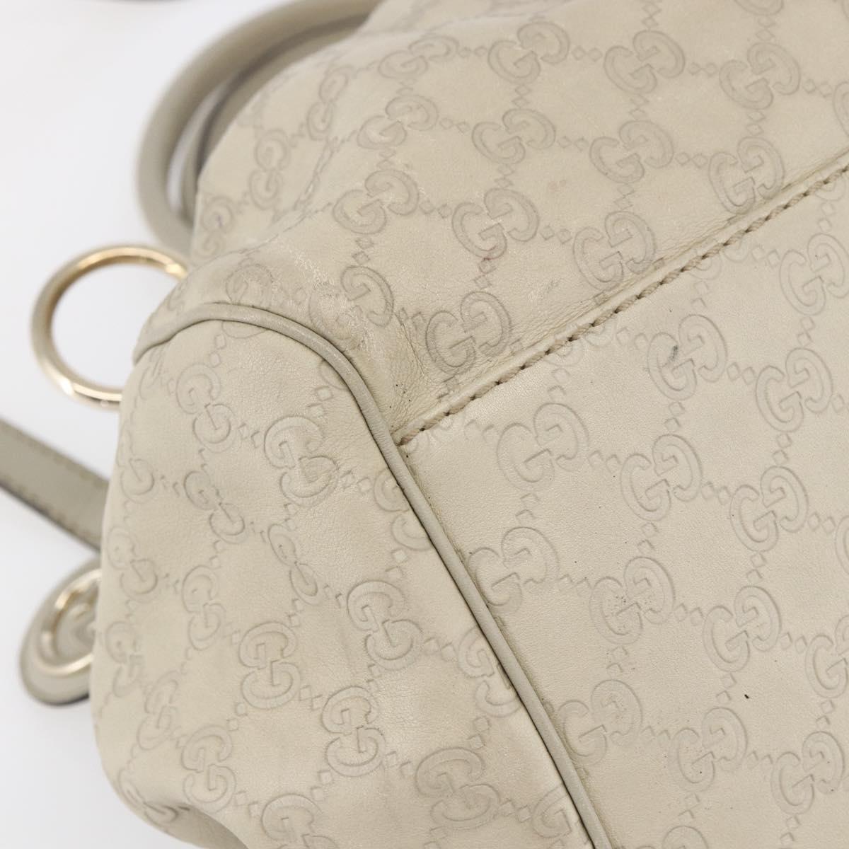 GUCCI GG Canvas Guccissima Sukey Hand Bag 2way Ivory Gold 223974 Auth 154642