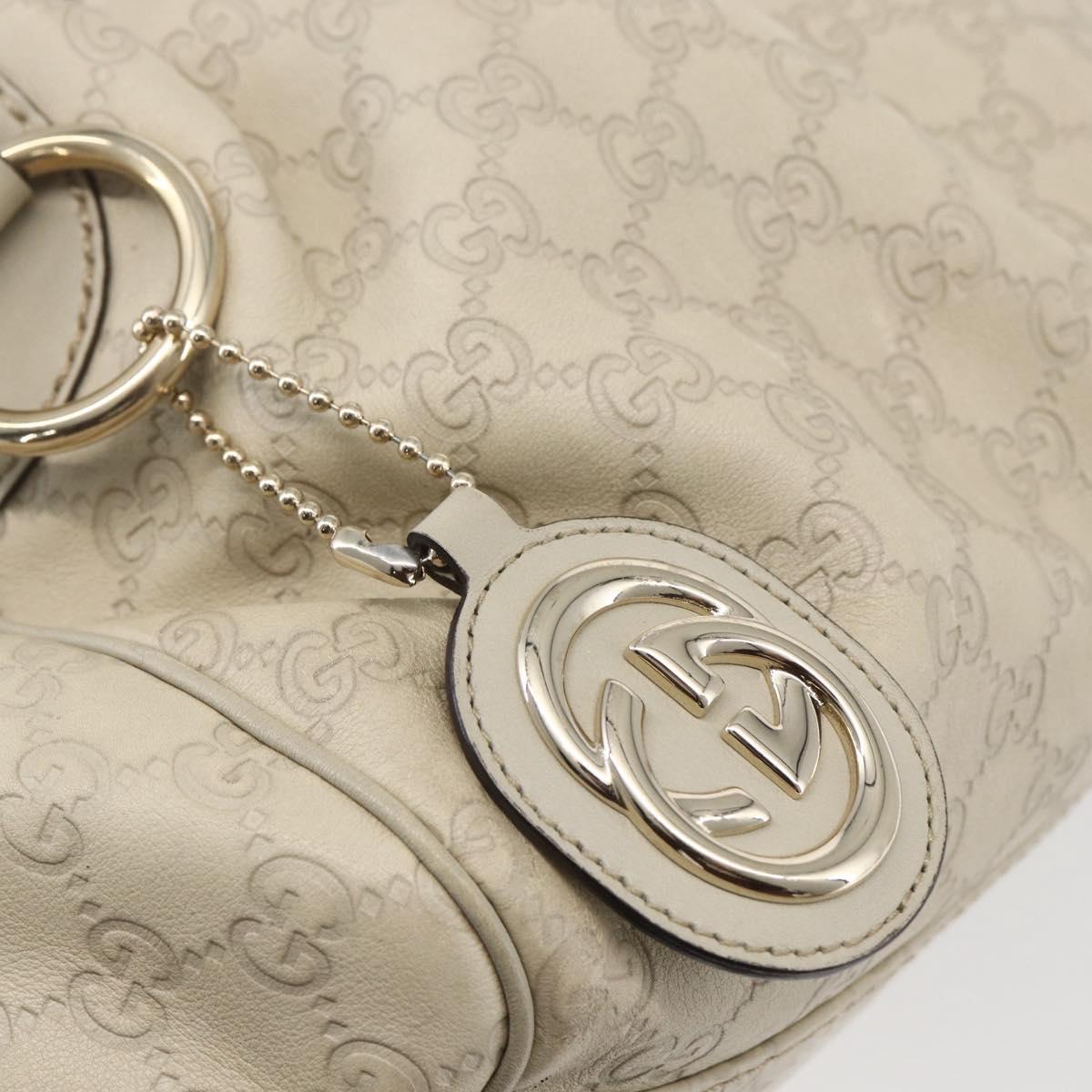 GUCCI GG Canvas Guccissima Sukey Hand Bag 2way Ivory Gold 223974 Auth 154642