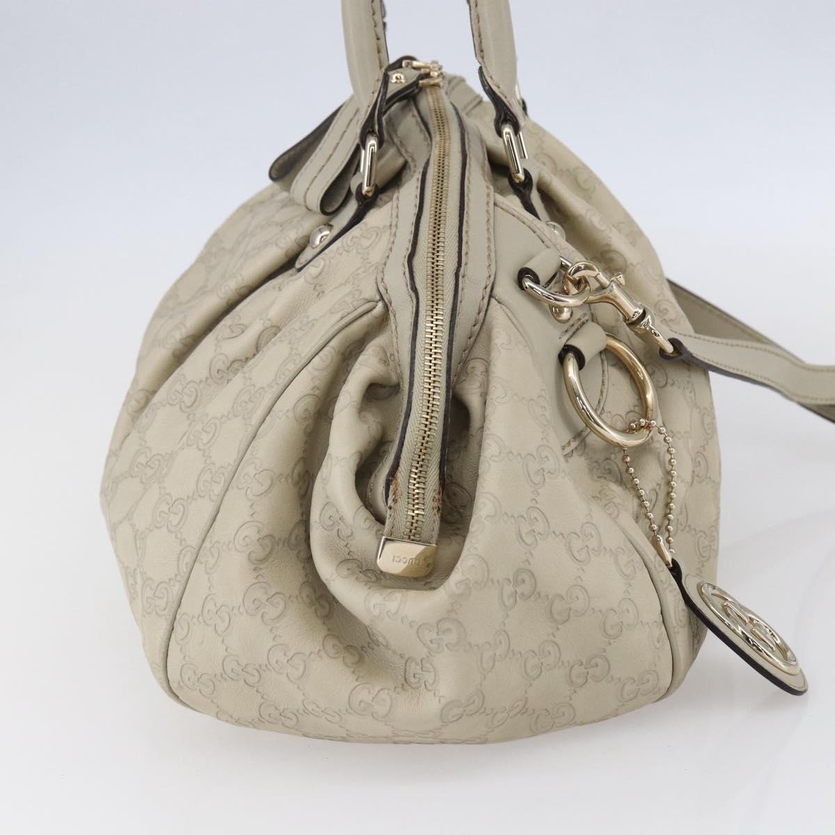 GUCCI GG Canvas Guccissima Sukey Hand Bag 2way Ivory Gold 223974 Auth 154642
