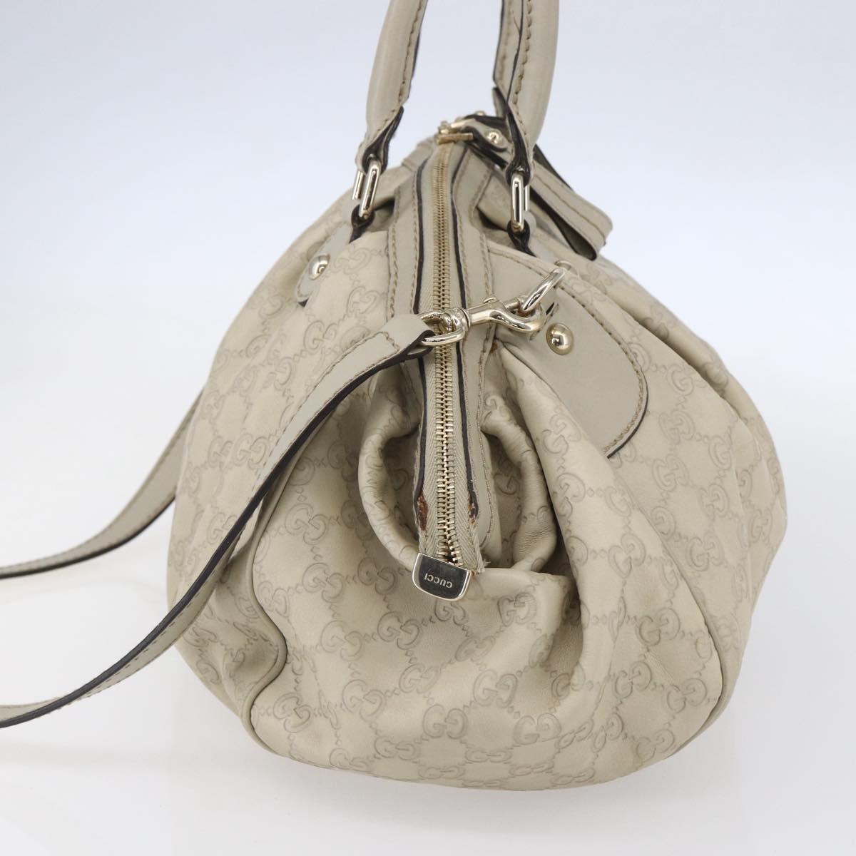 GUCCI GG Canvas Guccissima Sukey Hand Bag 2way Ivory Gold 223974 Auth 154642