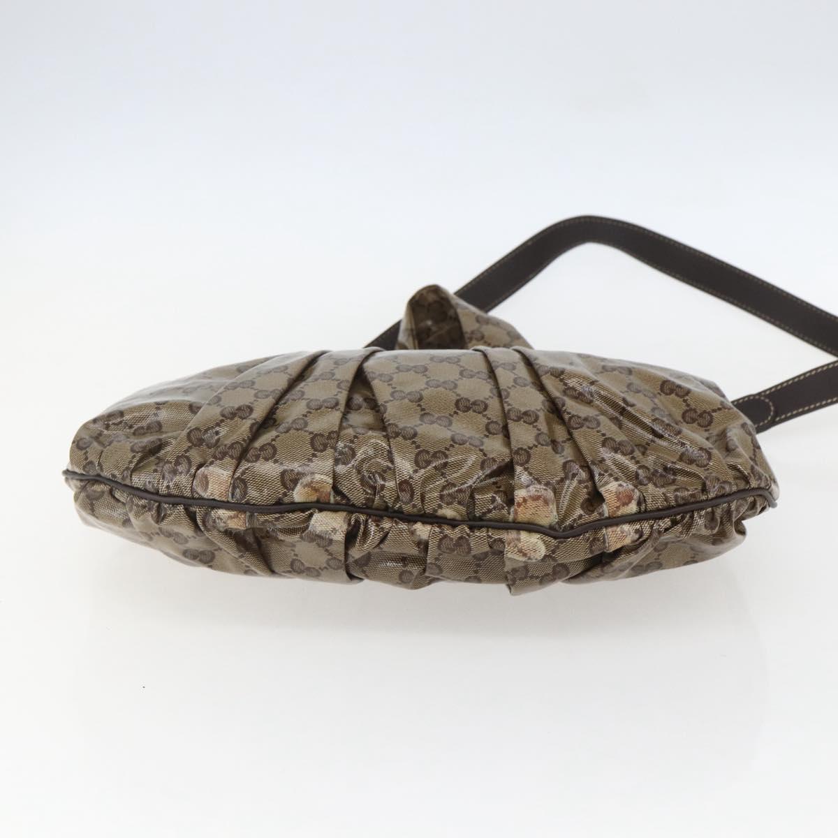 GUCCI GG Crystal Histeria Bag Coated Canvas 2way Beige Gold 203486 Auth 154644