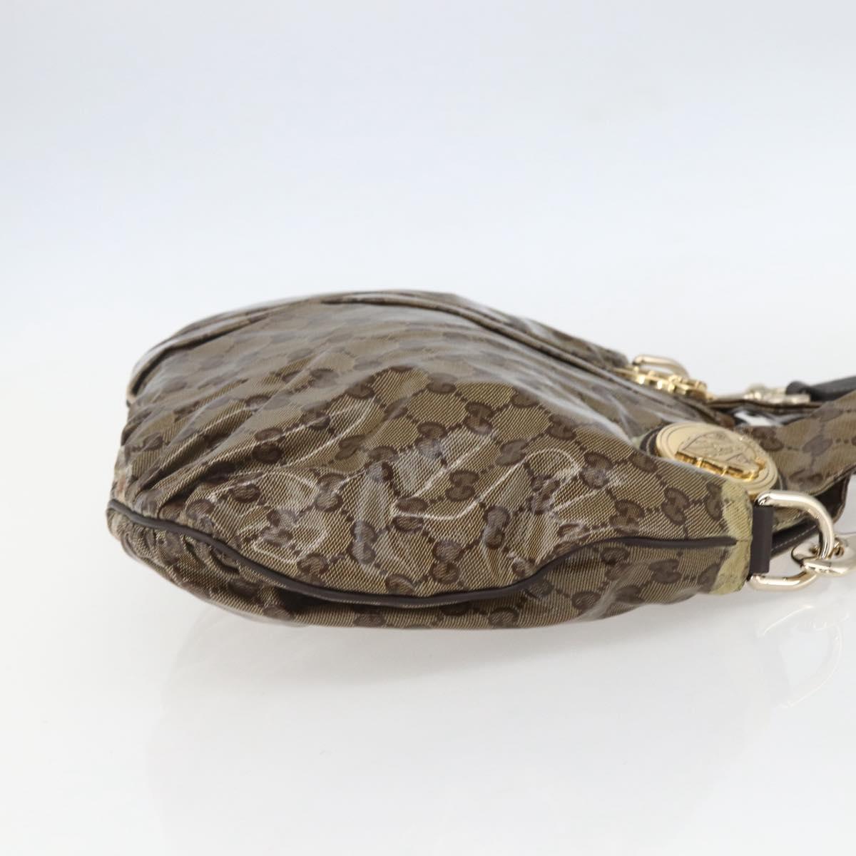 GUCCI GG Crystal Histeria Bag Coated Canvas 2way Beige Gold 203486 Auth 154644