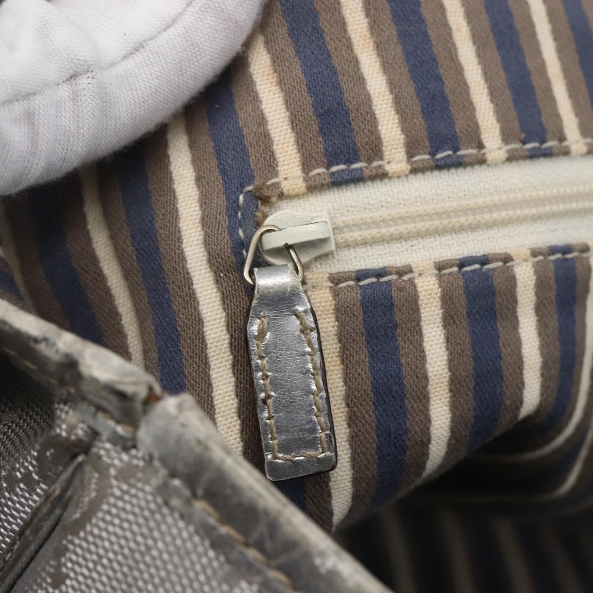 GUCCI GG Canvas Newbrit Tote Bag Silver Gold 169946 Auth 154645