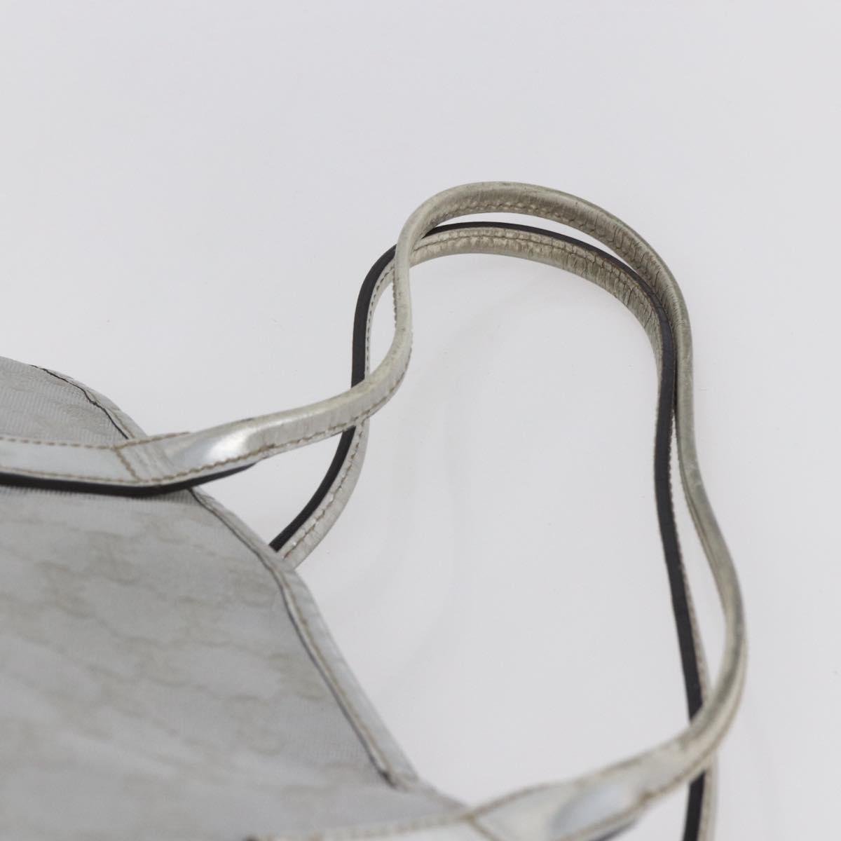 GUCCI GG Canvas Newbrit Tote Bag Silver Gold 169946 Auth 154645