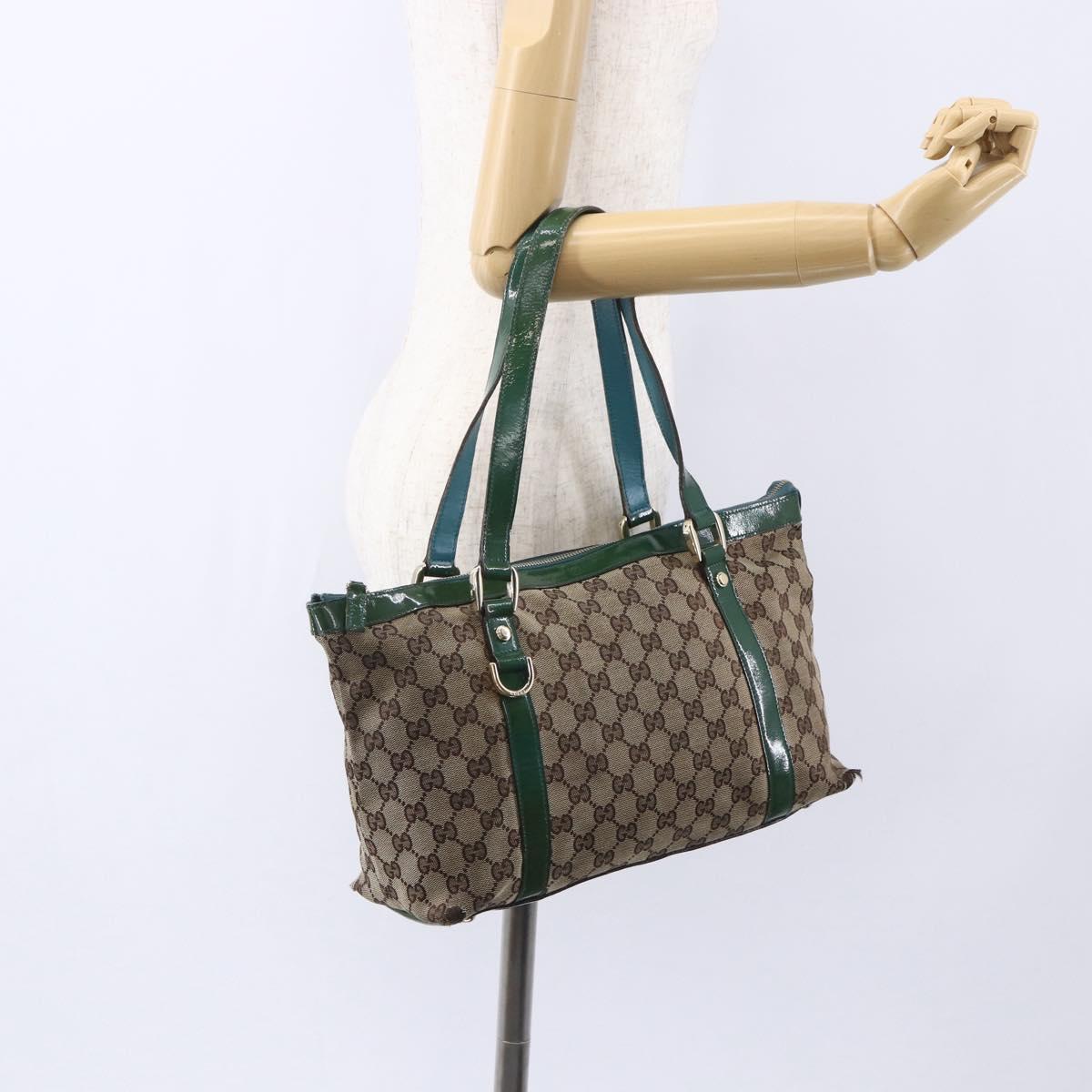 GUCCI GG Canvas Abbey Tote Bag Beige Gold 141470 Auth 154647
